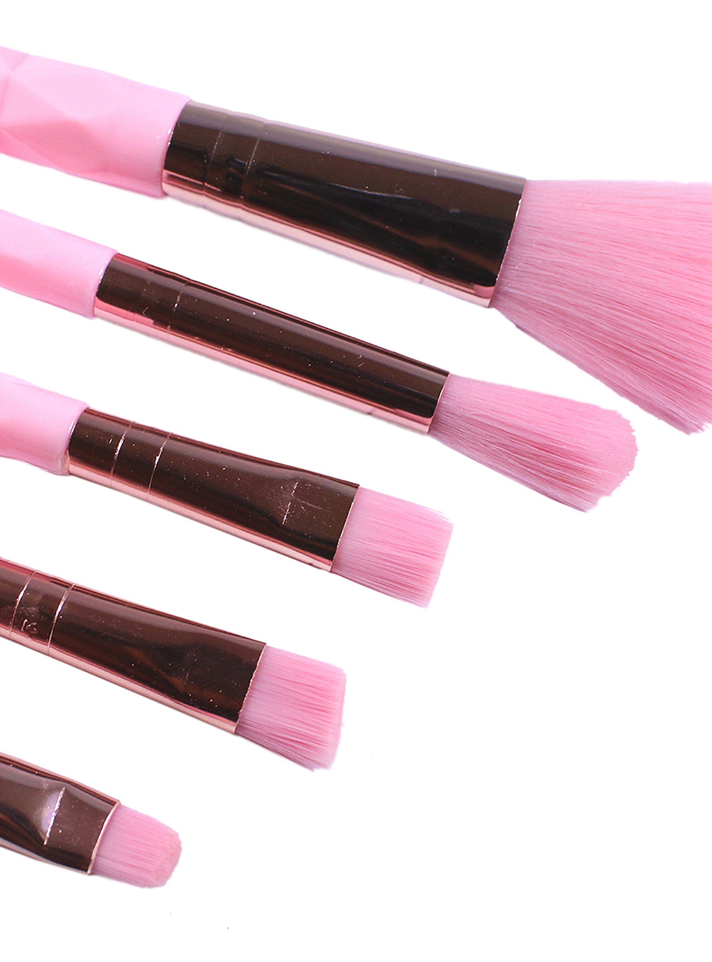 Set 5 Brochas para Maquillaje Piové Rosa-4