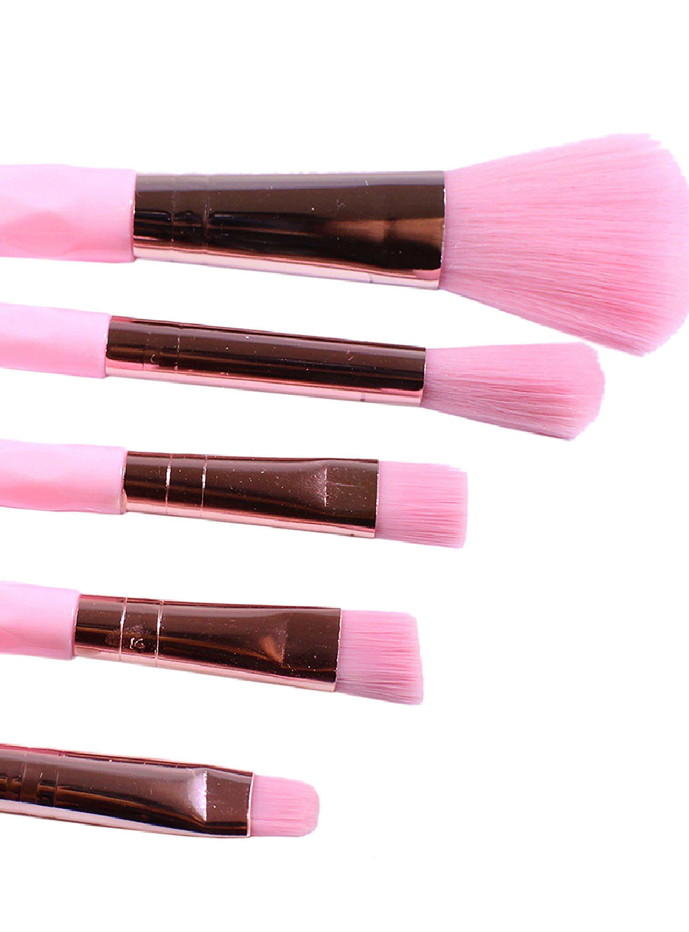 Set 5 Brochas para Maquillaje Piové Rosa-1