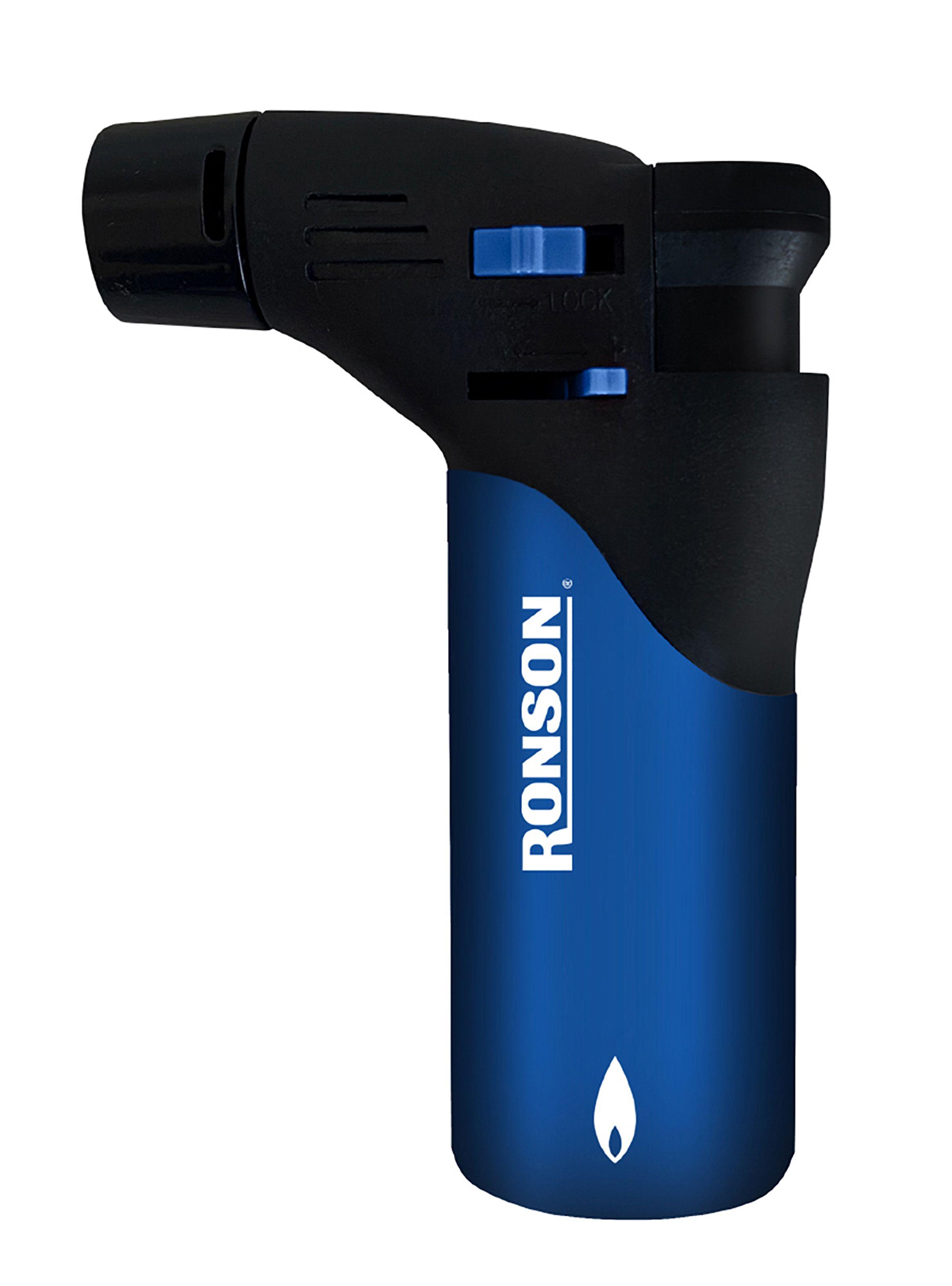 Encendedor Ronson Torch Soplete Azul Recargable-0