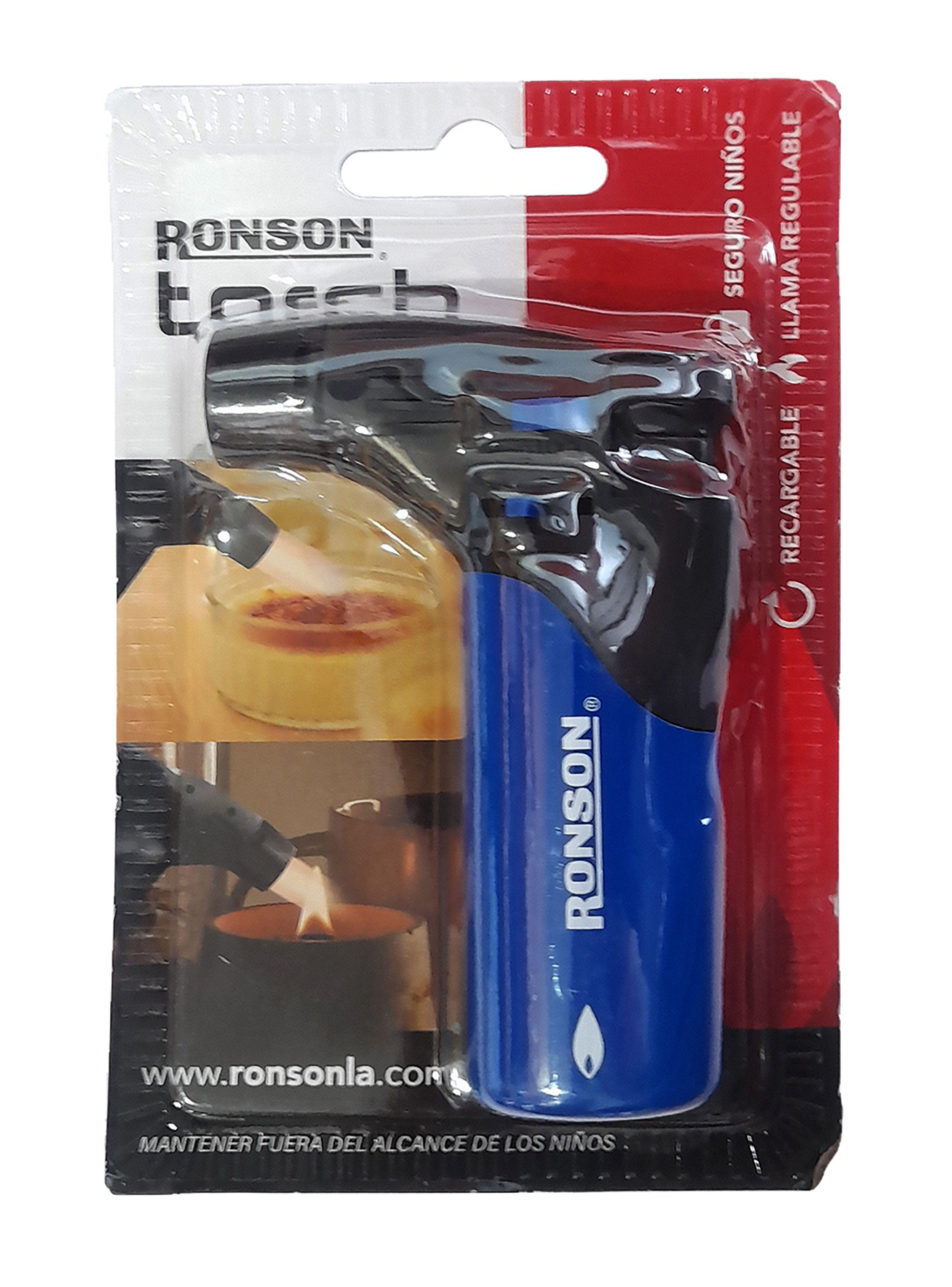 Encendedor Ronson Torch Soplete Azul Recargable-1