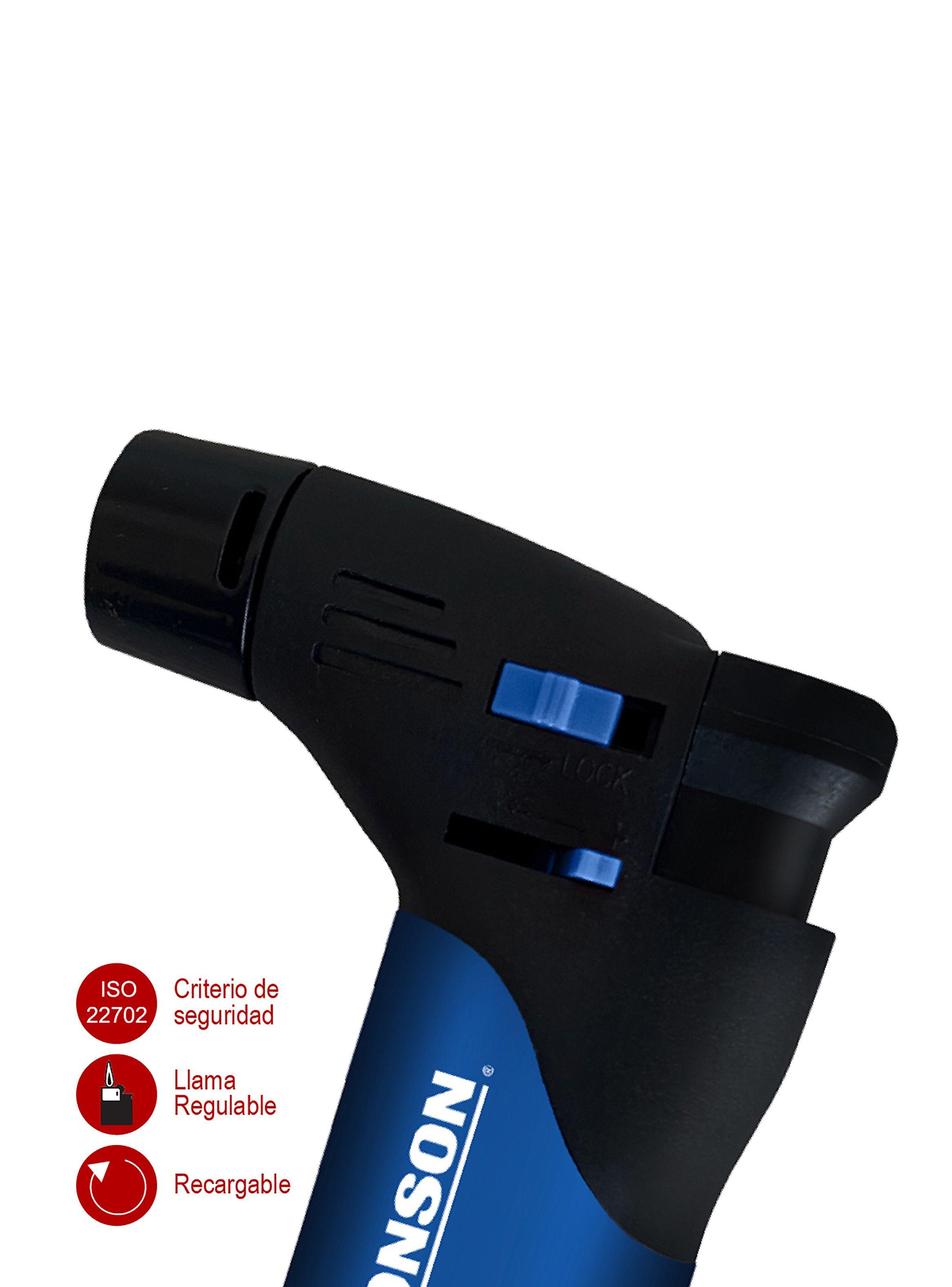 Encendedor Ronson Torch Soplete Azul Recargable-2