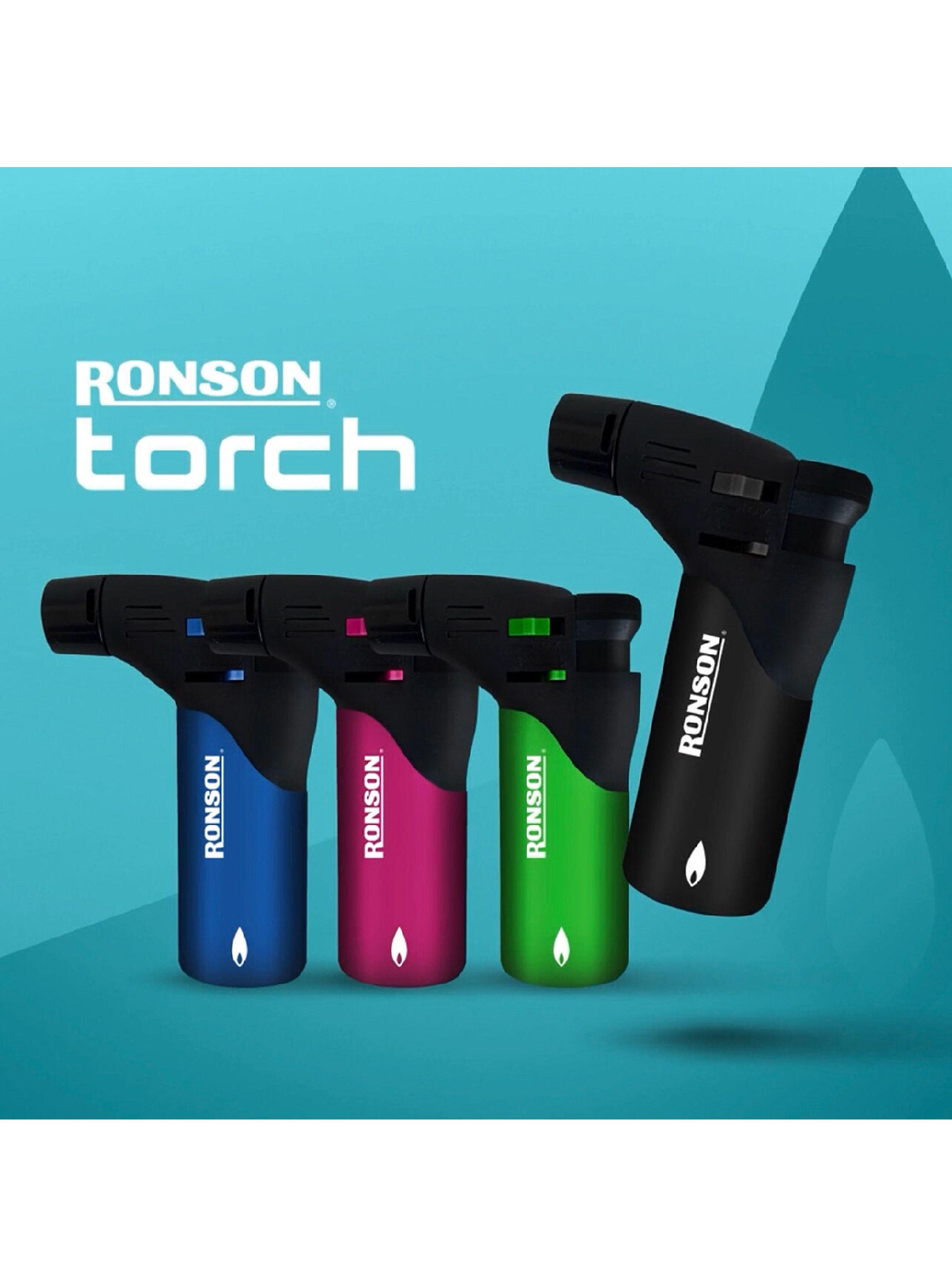 Encendedor Ronson Torch Soplete Azul Recargable-4