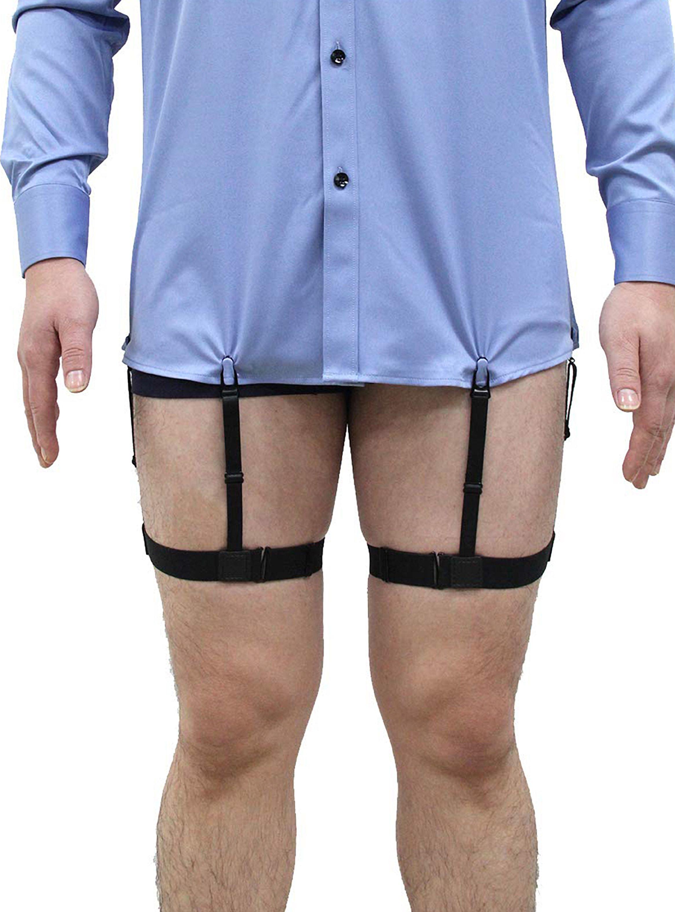 Sujetadores de Camisa Negro Elástico Hombre-3