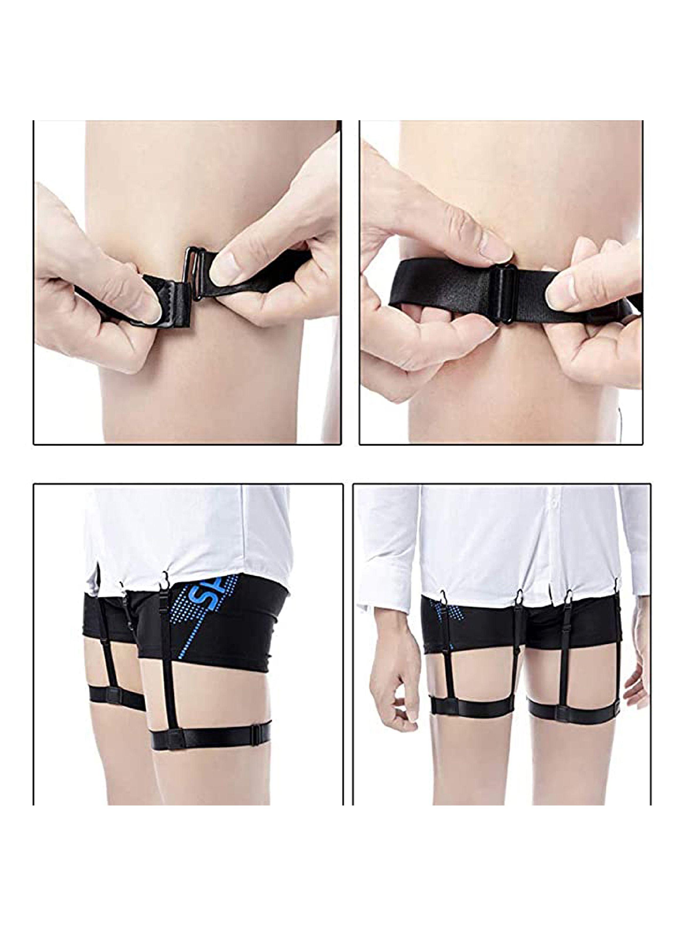 Sujetadores de Camisa Negro Elástico Hombre-4