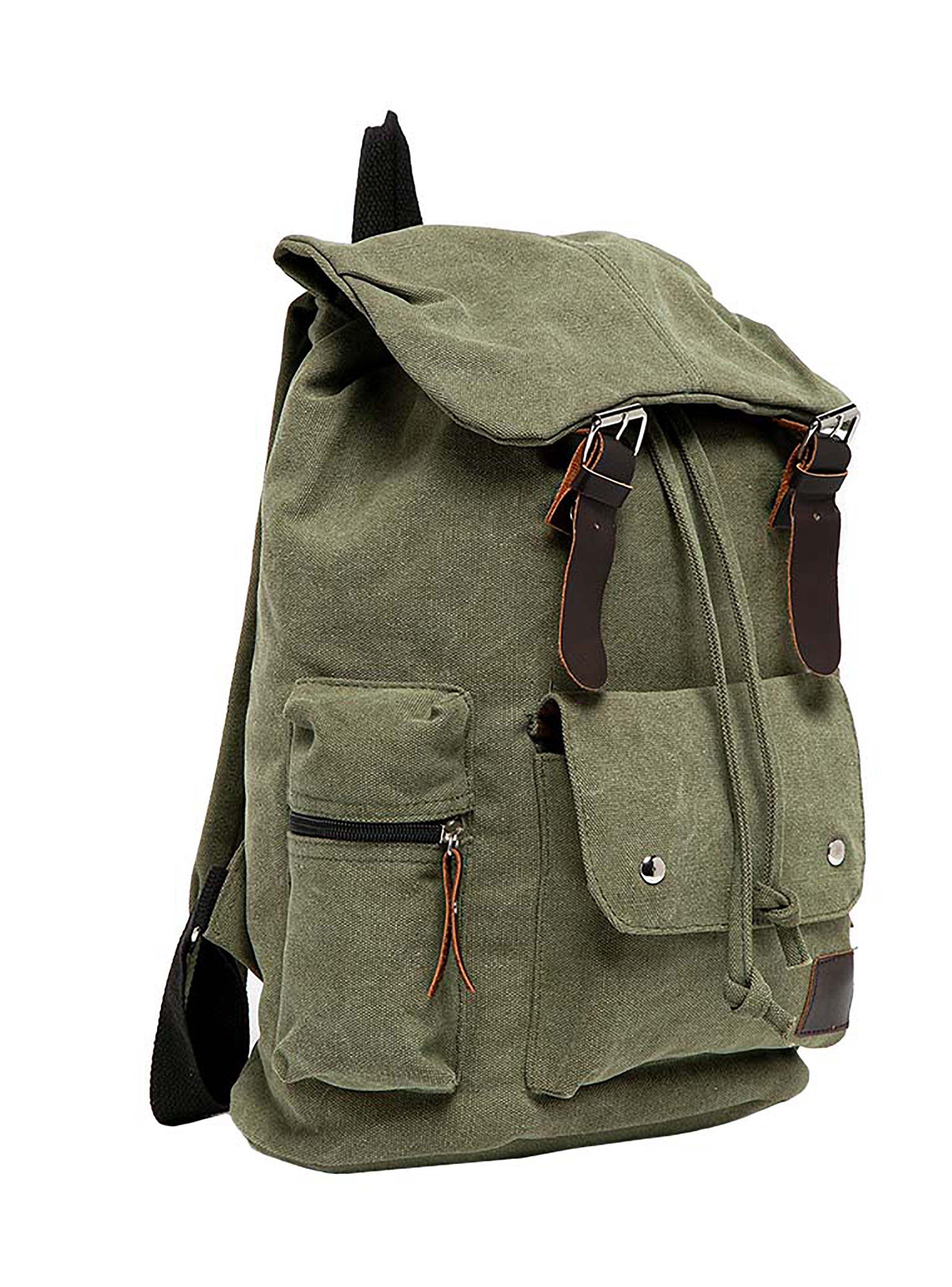 Mochila Bolso Casual Algodón Color Verde-1