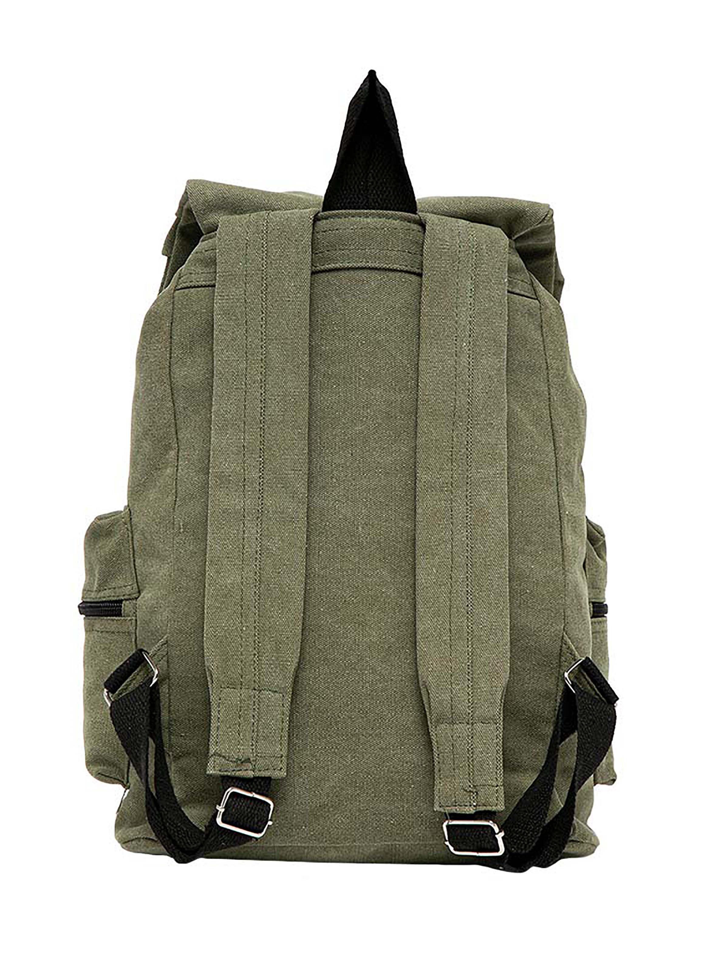 Mochila Bolso Casual Algodón Color Verde-2