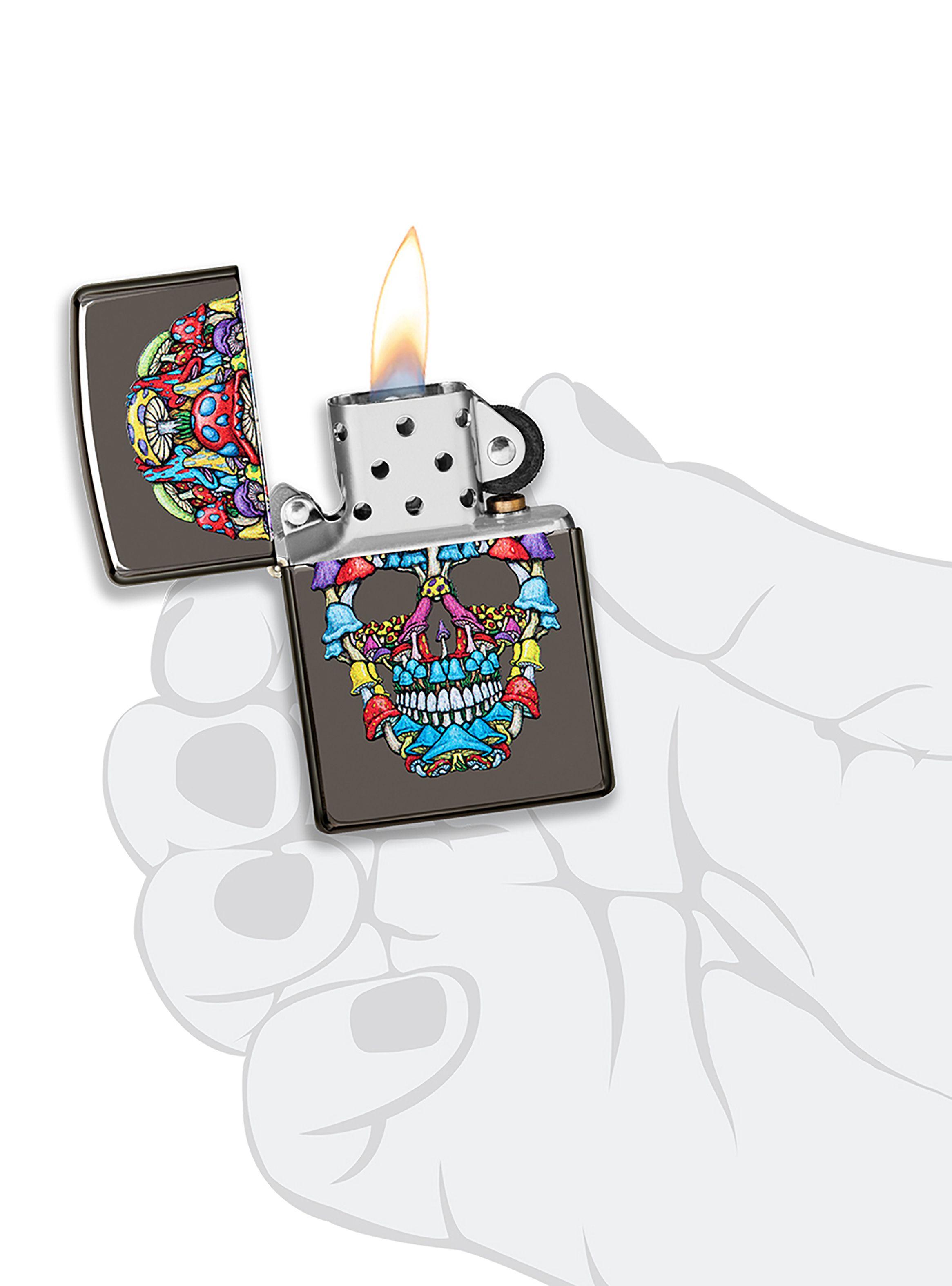 Encendedor Zippo Lighter Mushroom Skull Design-5