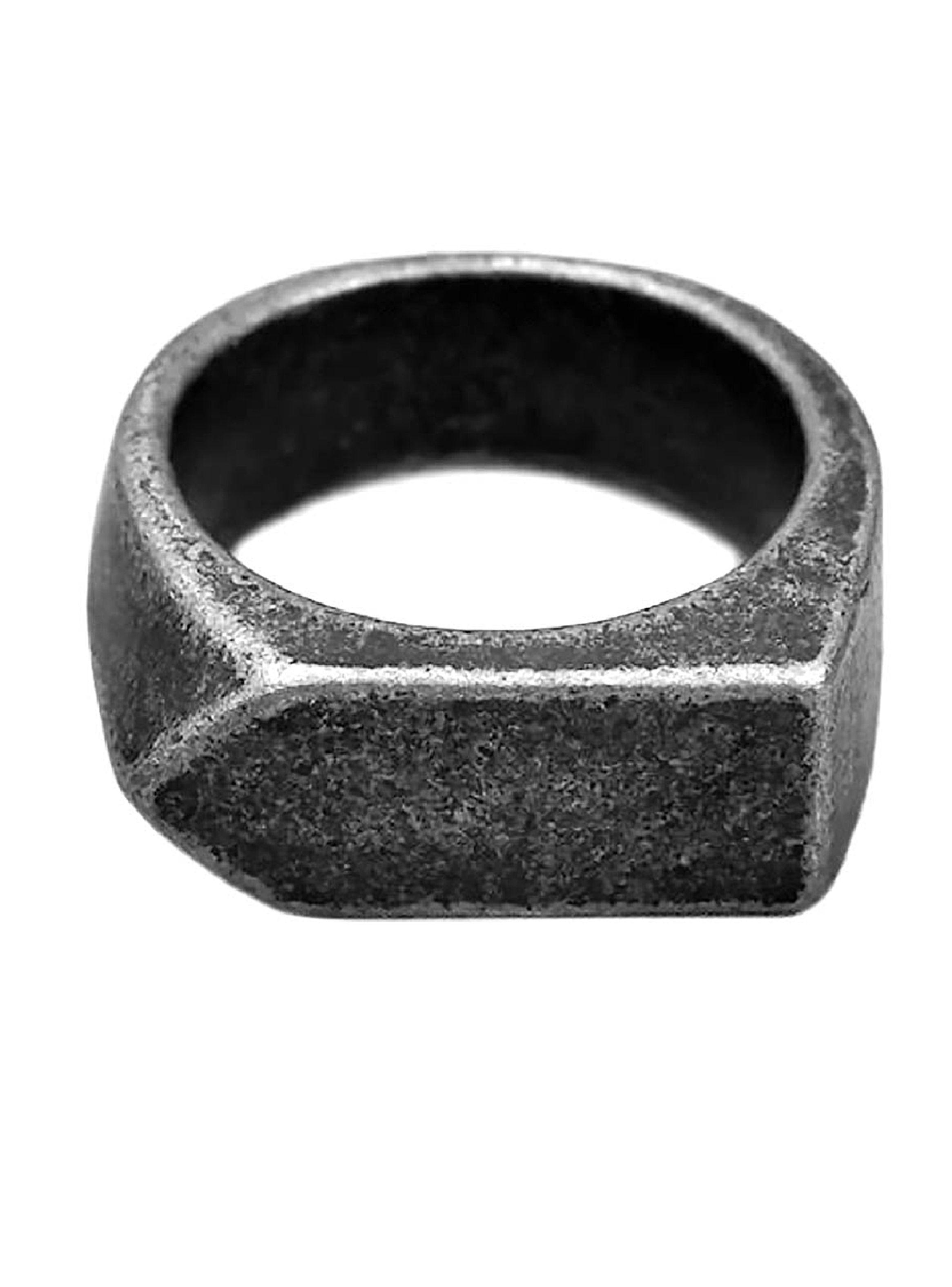 Anillos Plateado Hombre Envejecido Plano Sello Flecha Talla 10-1