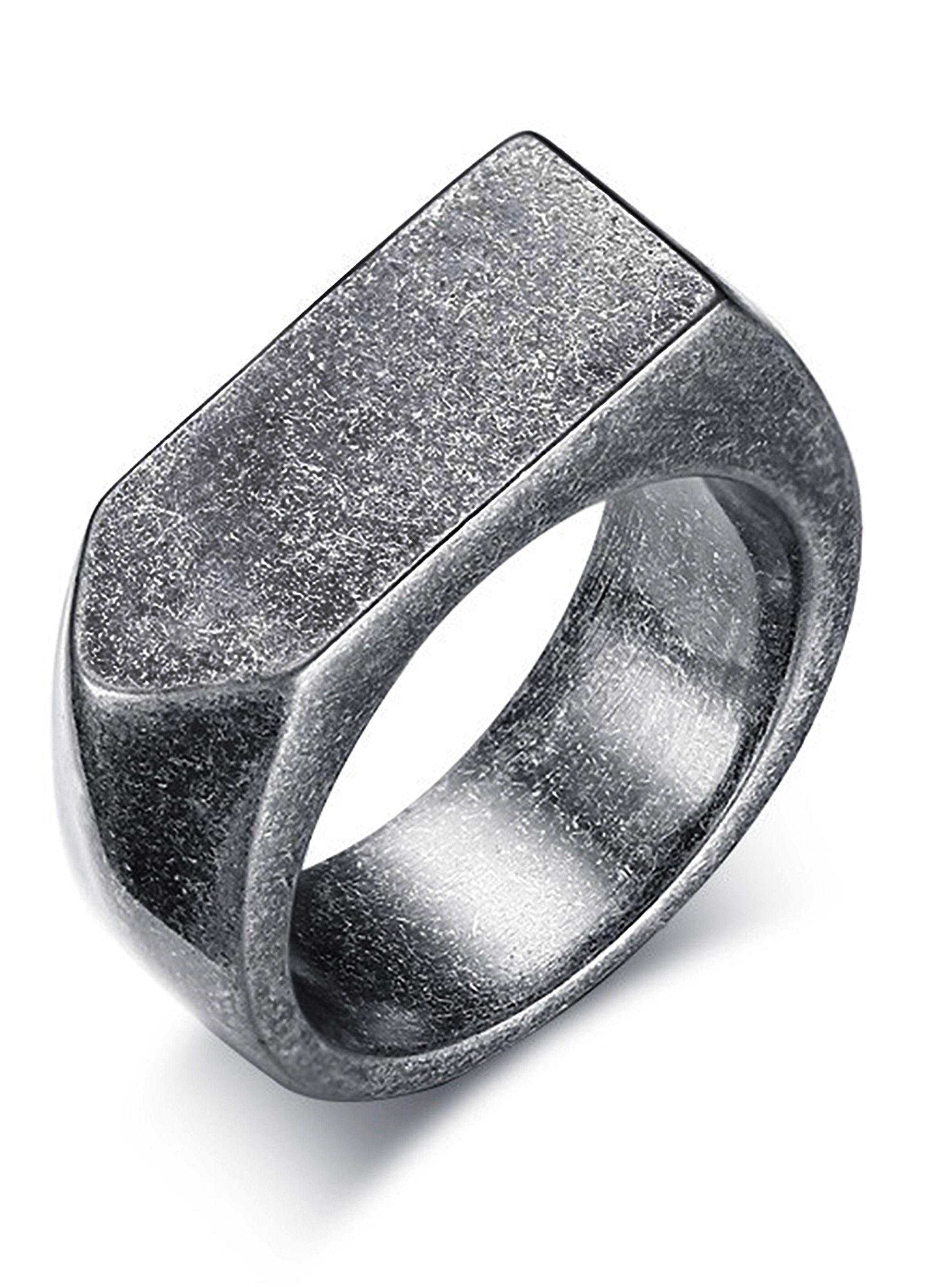 Anillos Plateado Hombre Envejecido Plano Sello Flecha Talla 10-4