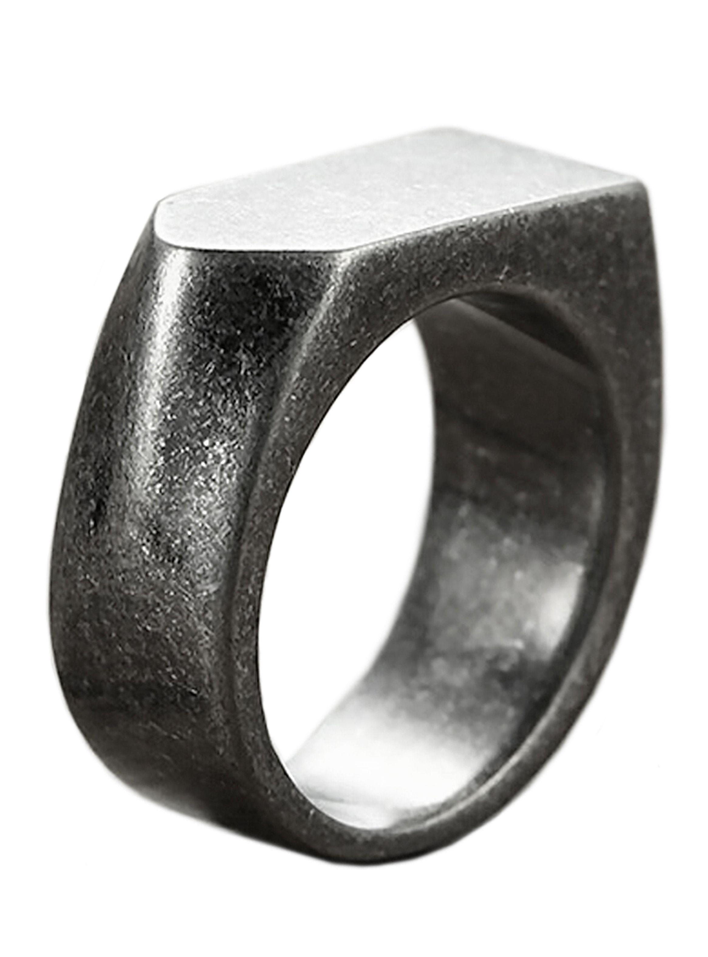 Anillos Plateado Hombre Envejecido Plano Sello Flecha Talla 10-6