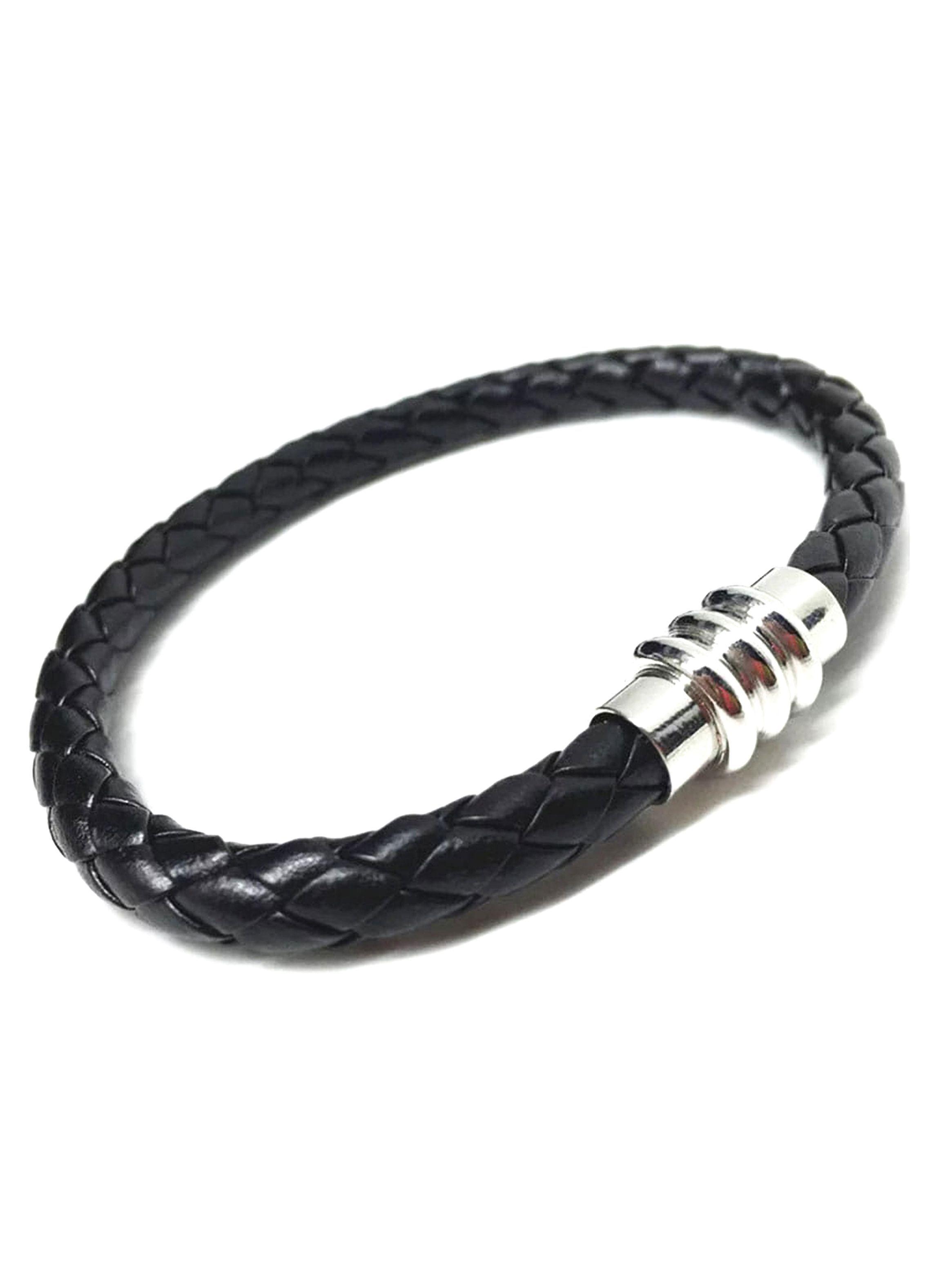 Pulsera Trenzada Delgada Broche Magnético Texturado-0