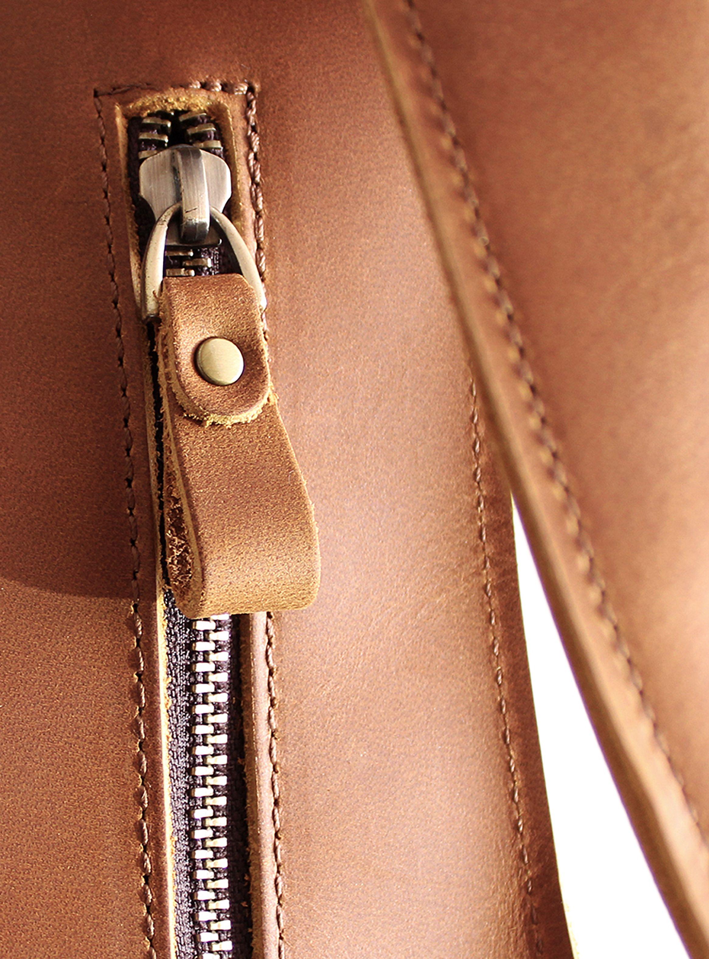 Mochila Bolso de Cuero Natural Café Antirrobo-3