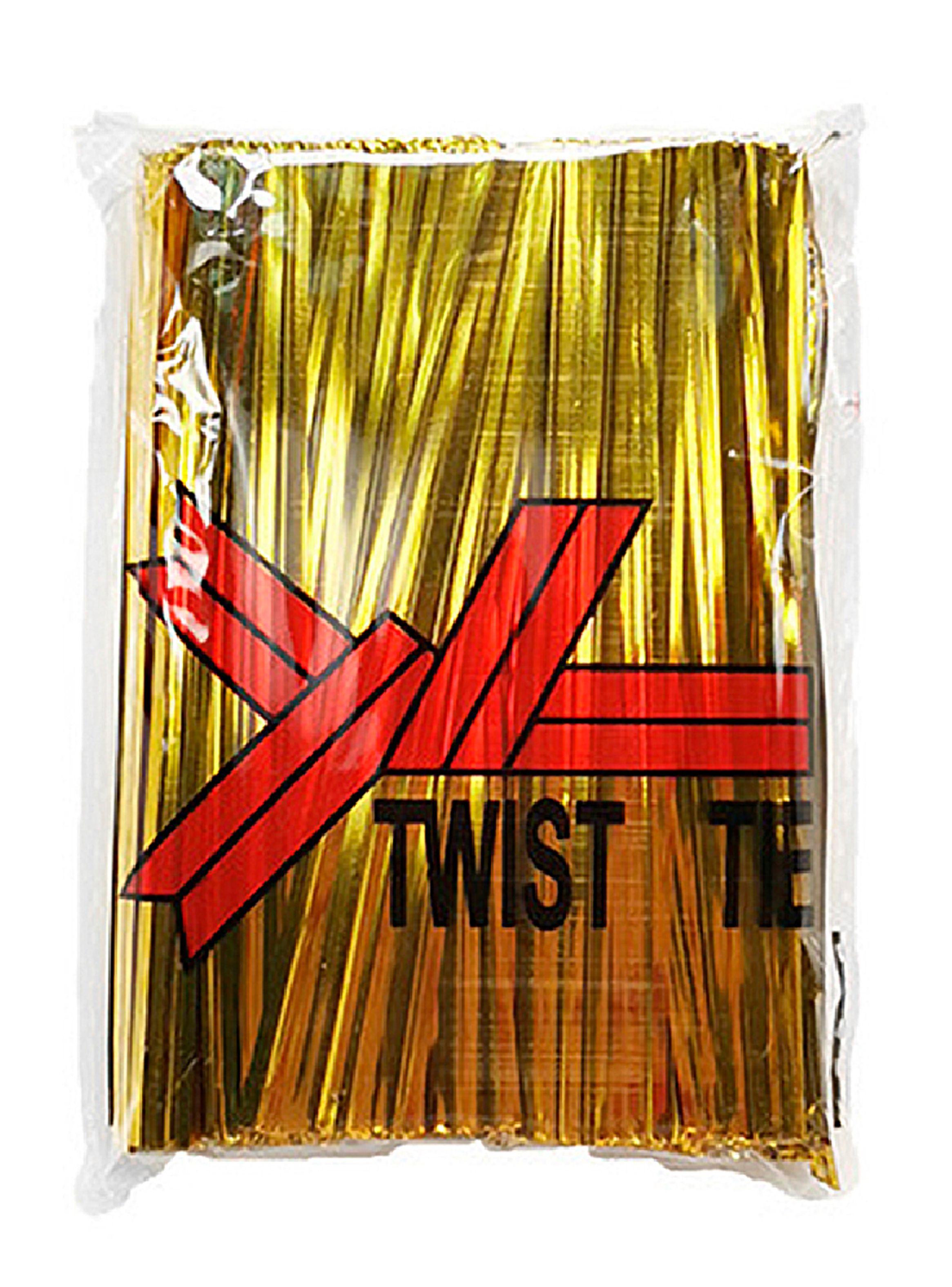 Pack 800 Amarras Metálicas Dorada 8cm para Bolsas Celofan-6