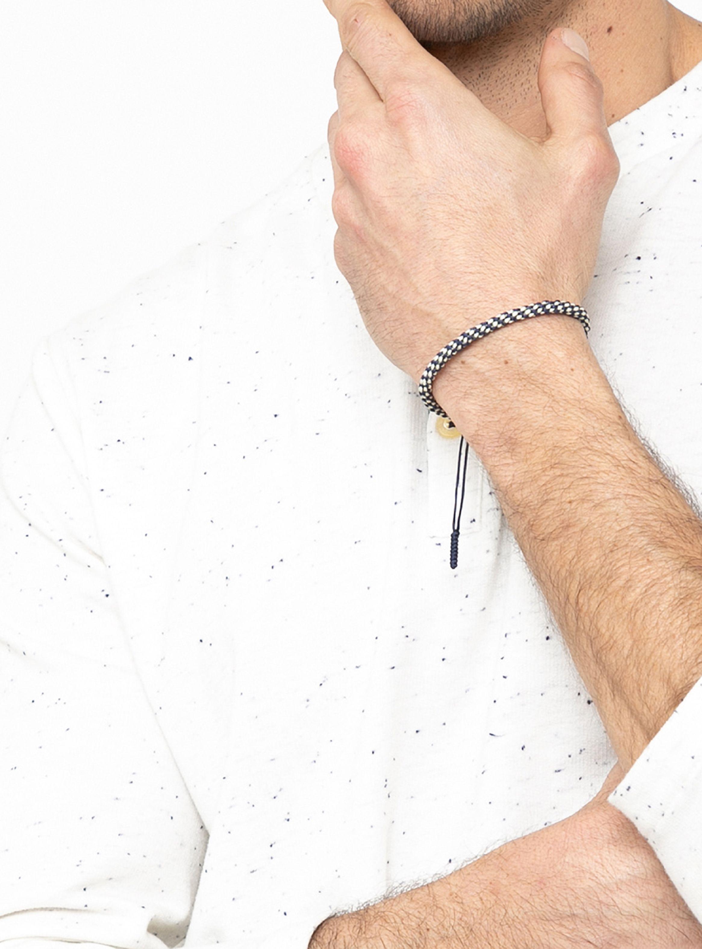 Pulsera Budista Combinado Azul Y Blanco Unisex-3