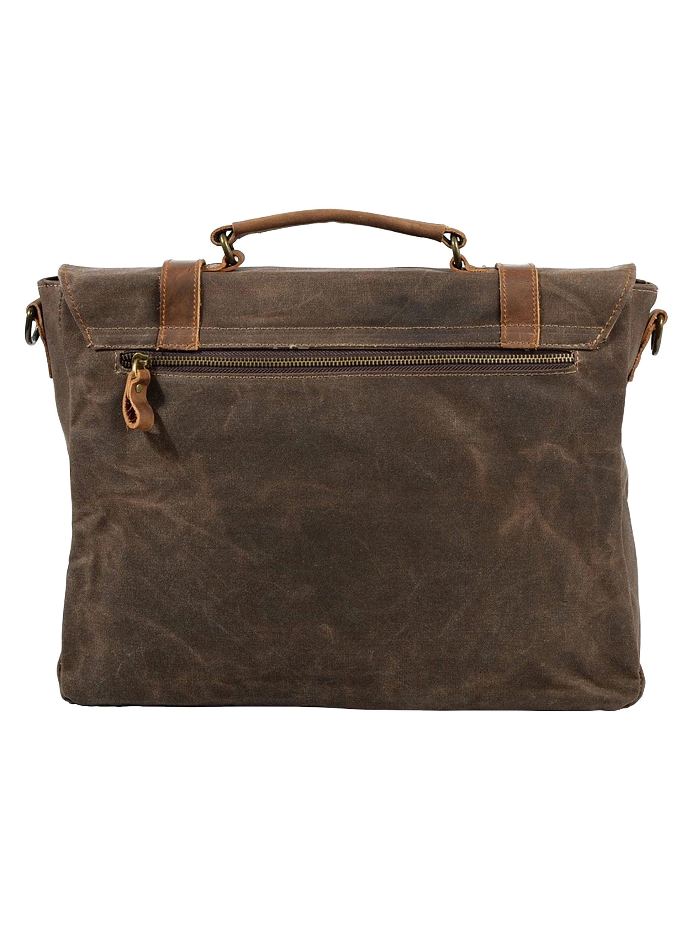 Maletin Viajero de Lona y Cuero Color Café-1