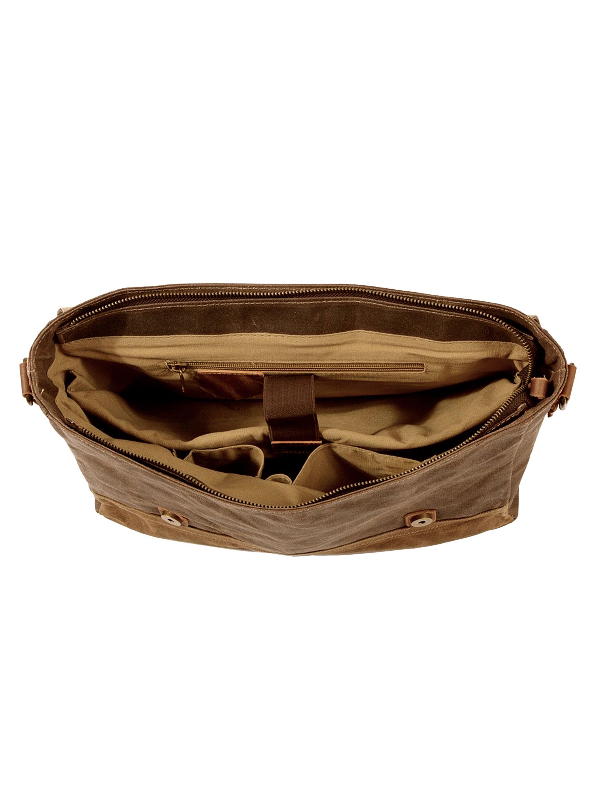 Maletin Viajero de Lona y Cuero Color Café-3