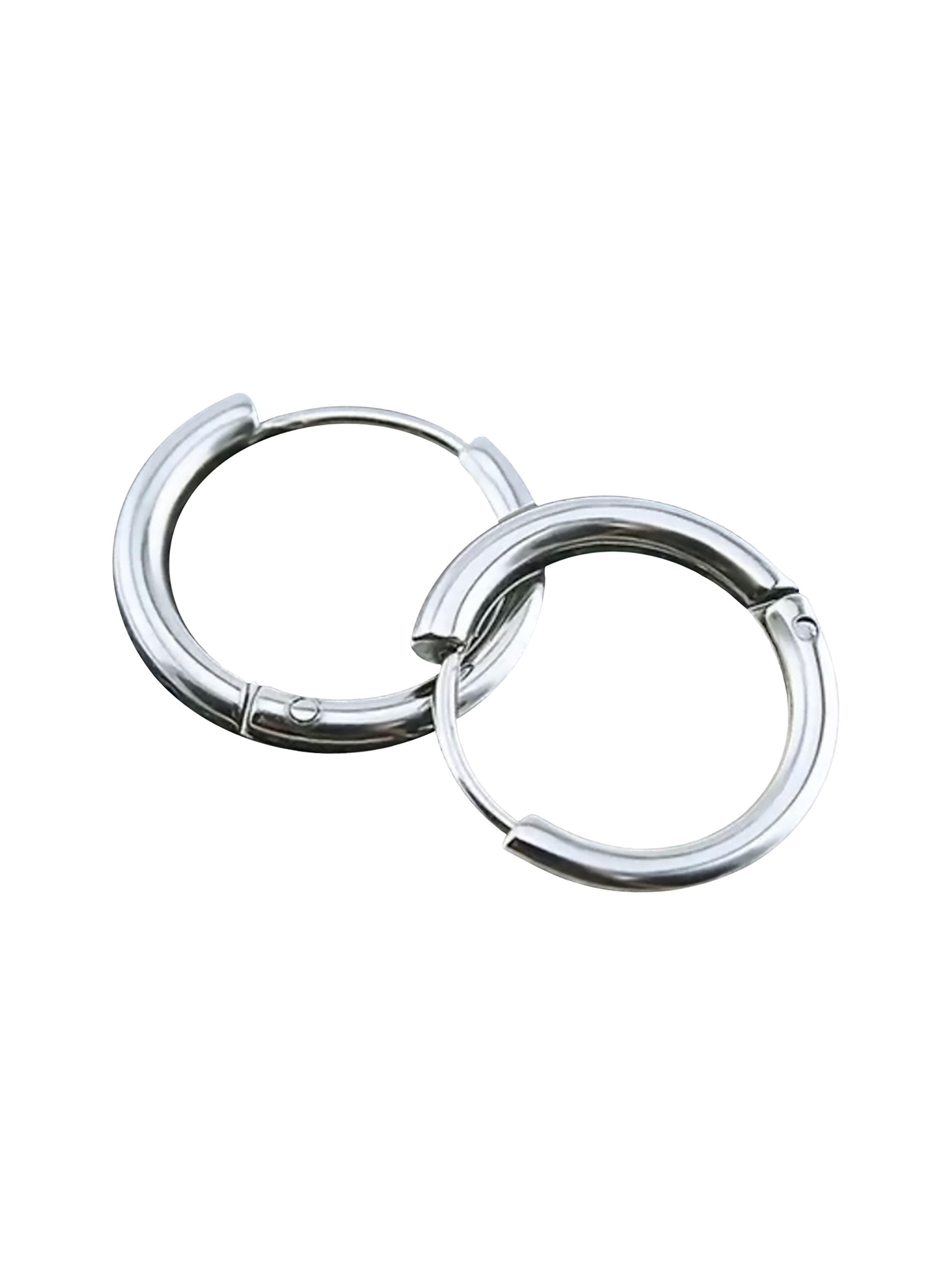 Aros Argolla Punk en Acero color Plateado 16 mm-3