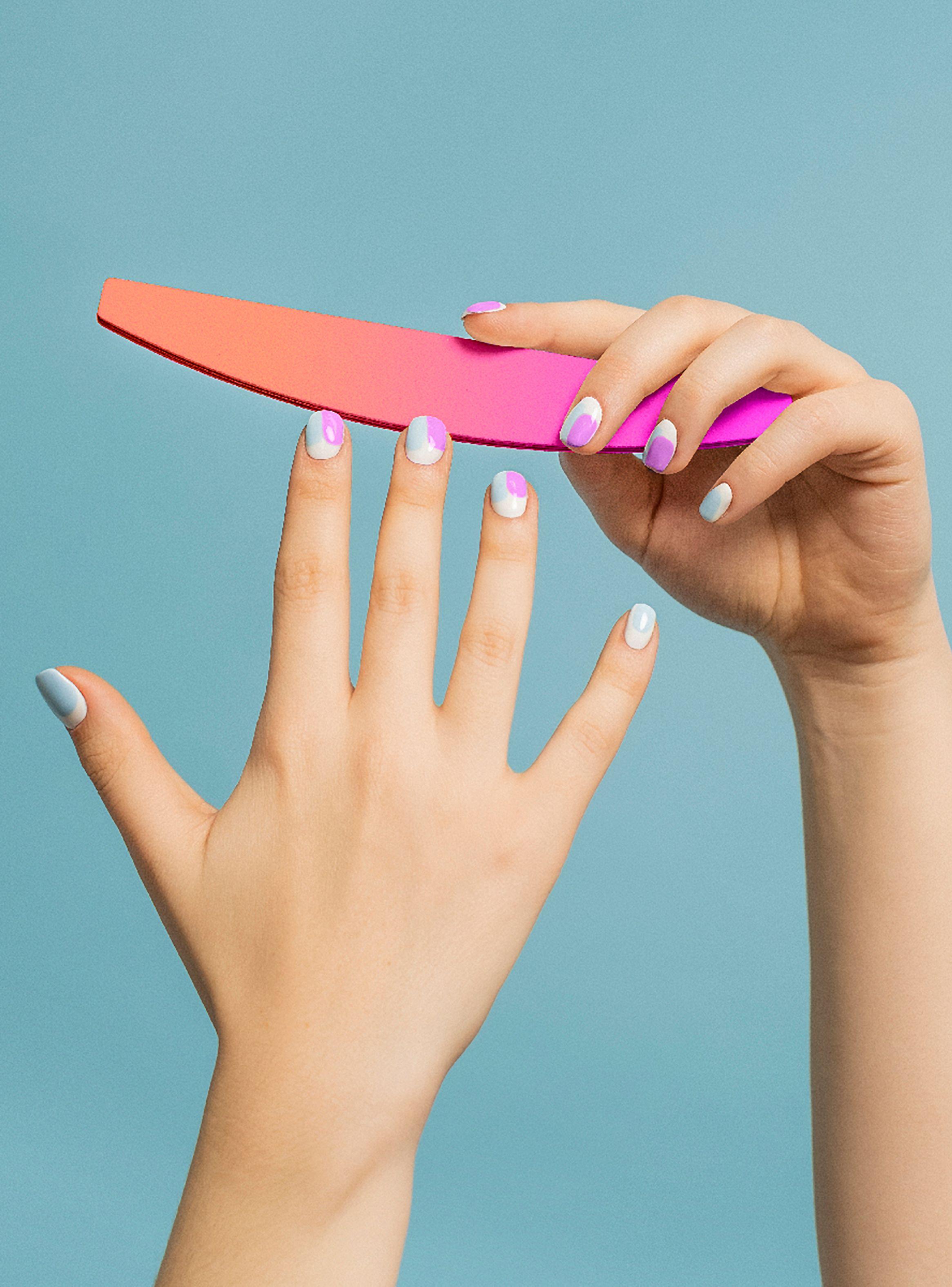 Lima de Uñas Gramaje 180 Rosa / Naranja x2-3