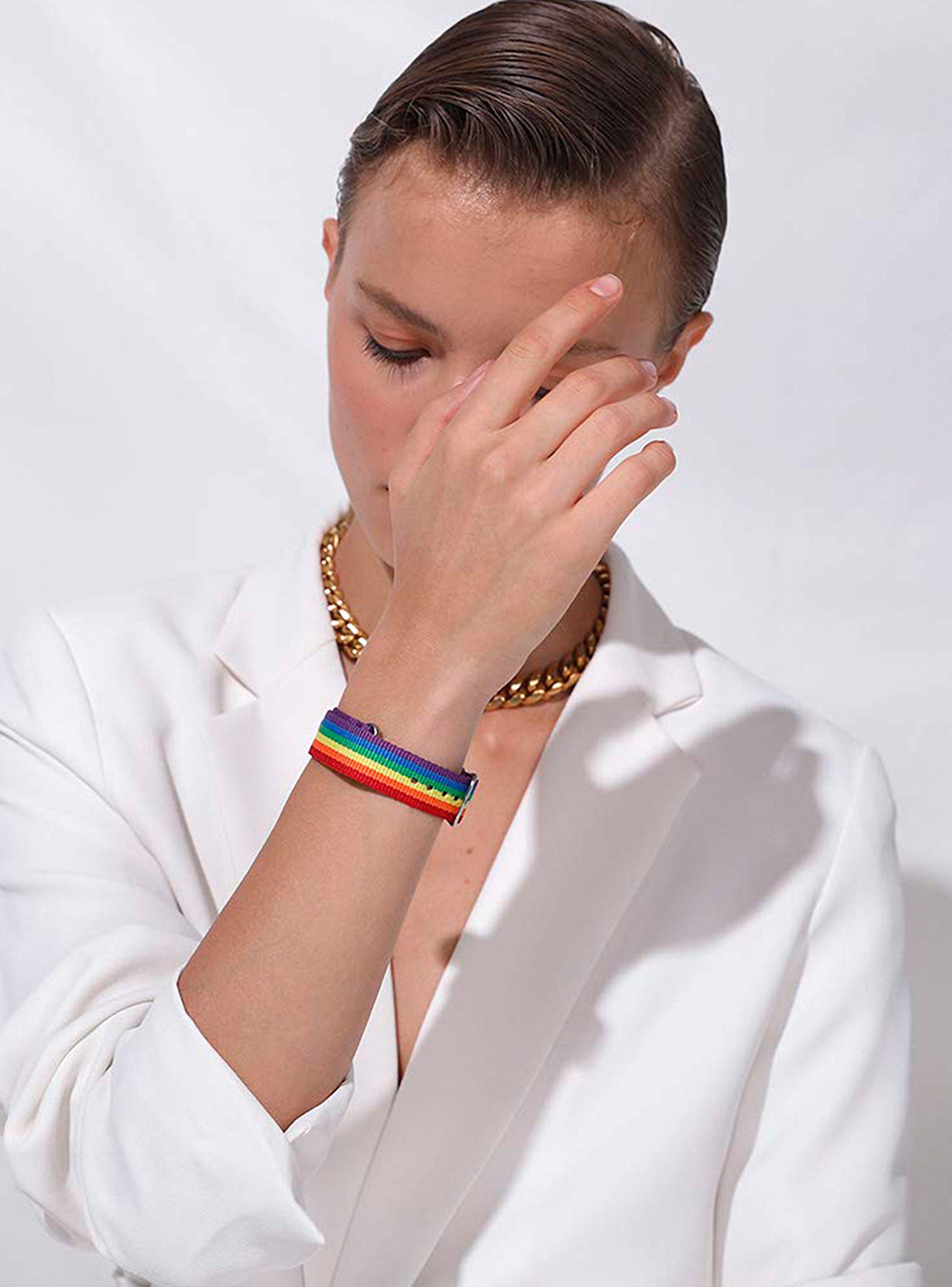 Pulseras Unisex Brazalete Multicolor Pride con Hebilla-3