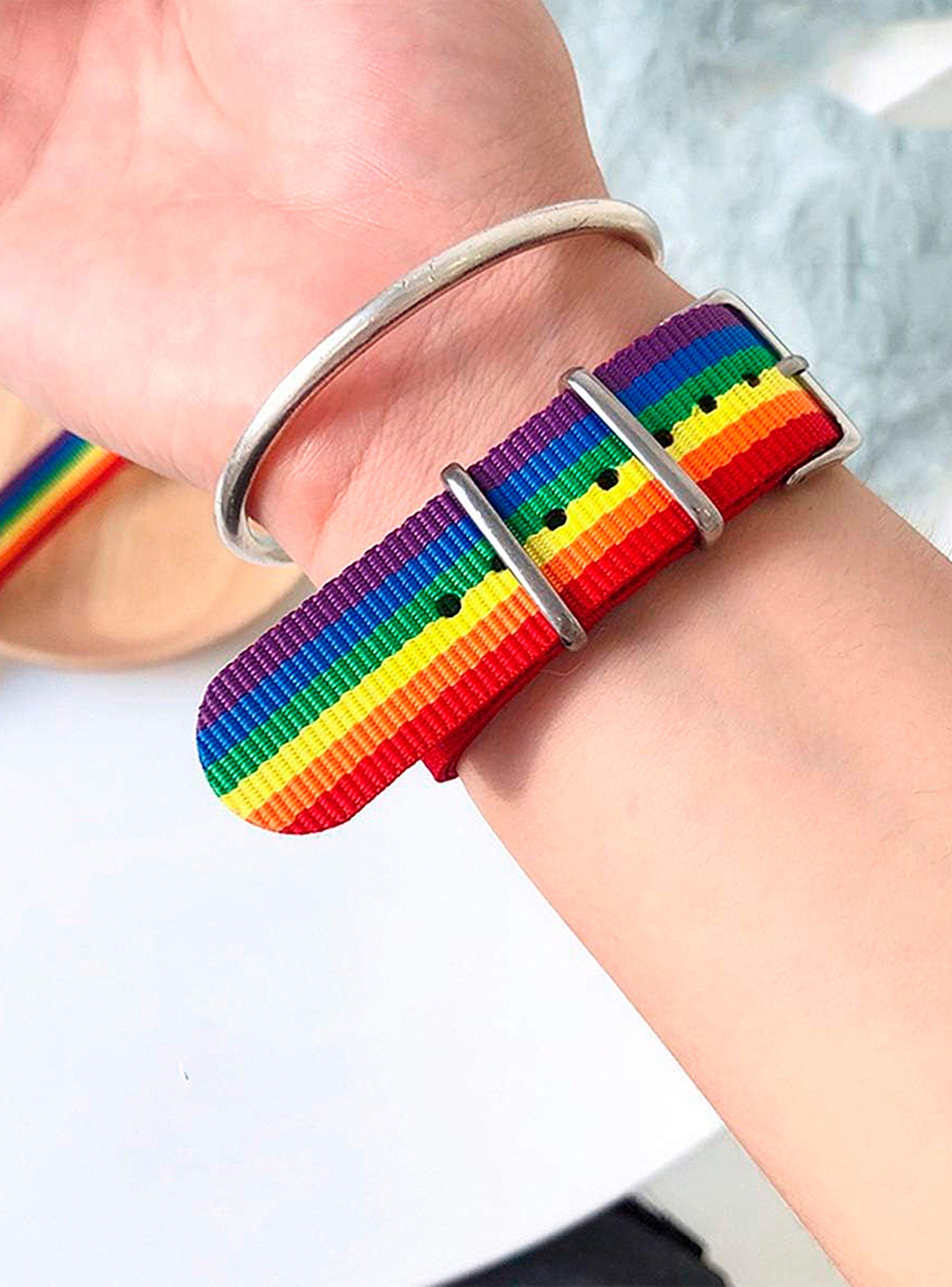 Pulseras Unisex Brazalete Multicolor Pride con Hebilla-4
