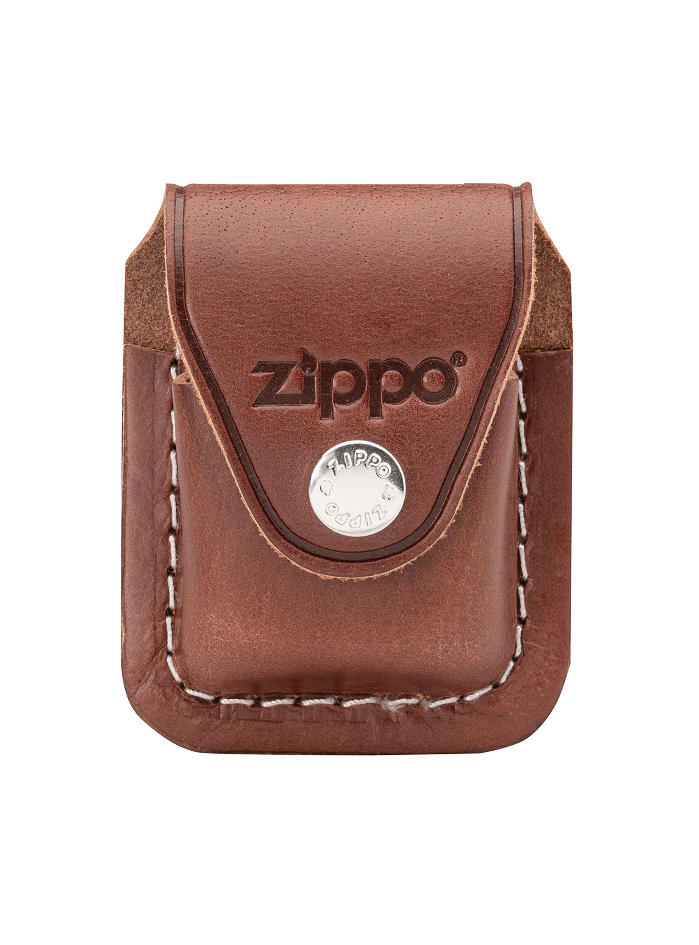 Estuche Zippo Funda Cuero Brown Lighter Pouch-Clip Marrón-0