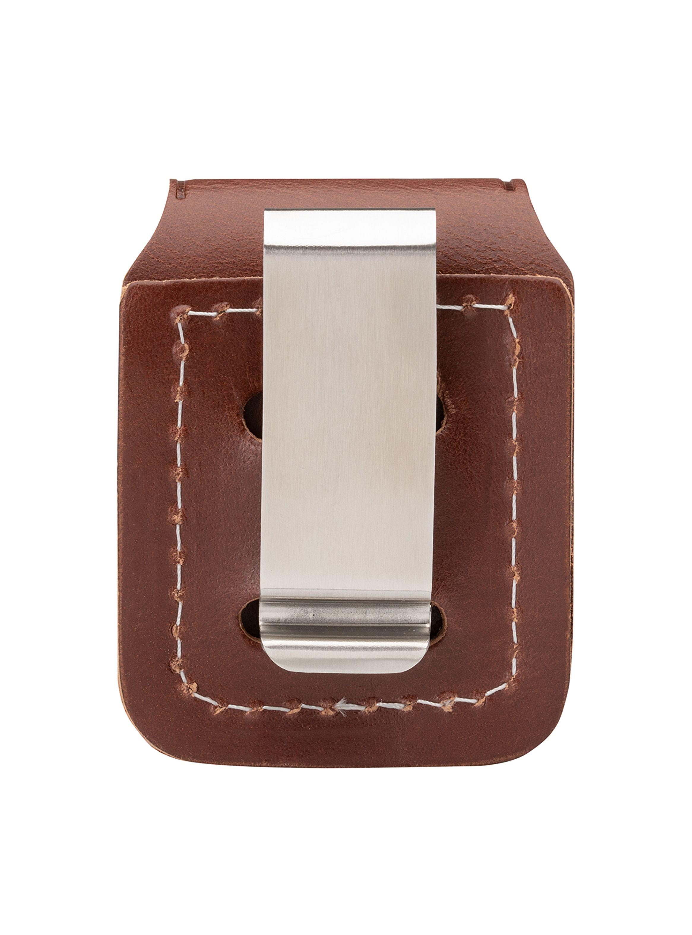 Estuche Zippo Funda Cuero Brown Lighter Pouch-Clip Marrón-1
