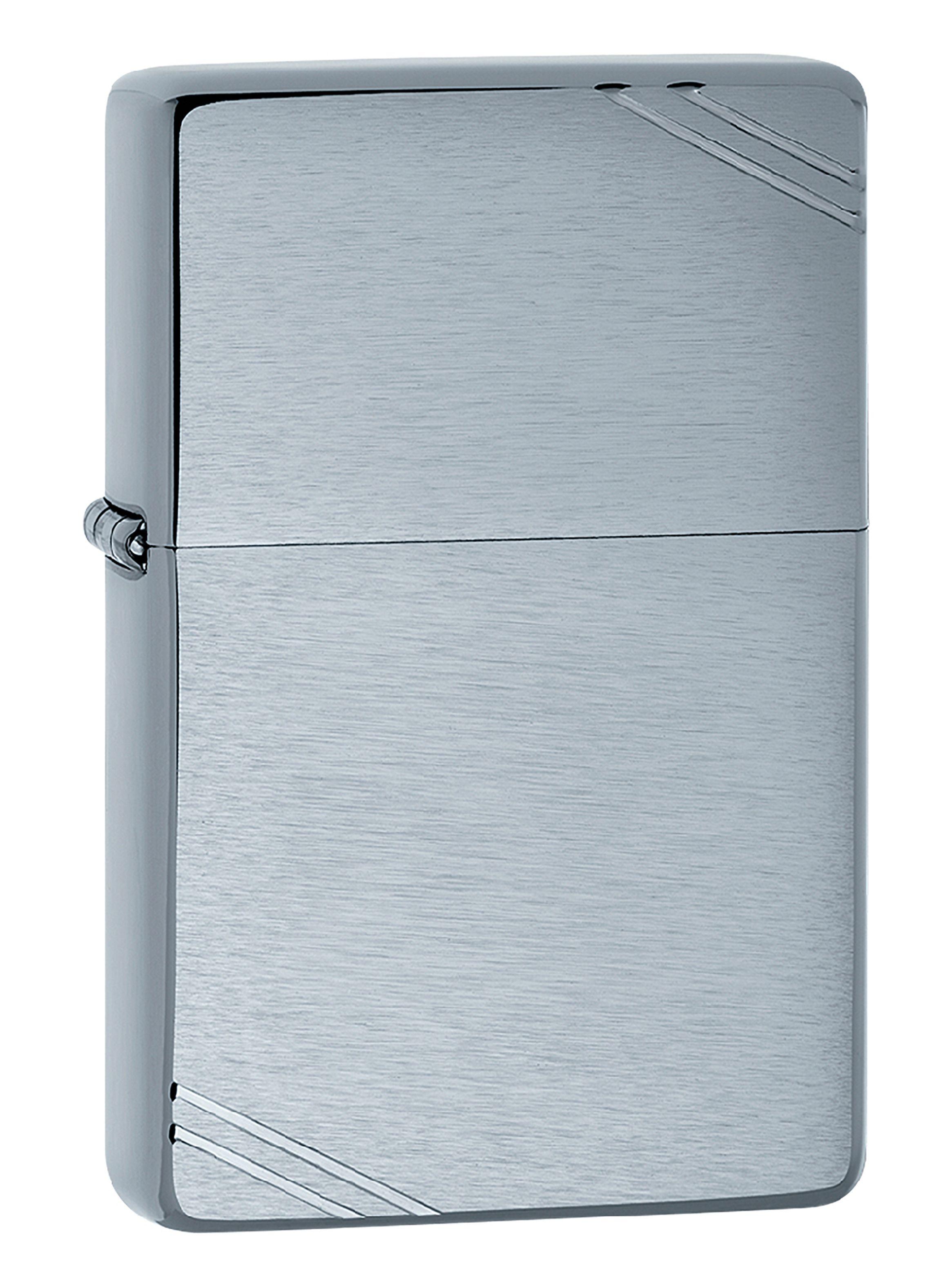 Encendedor Zippo Lighter Brushed Chrome Vintage Slashes-0