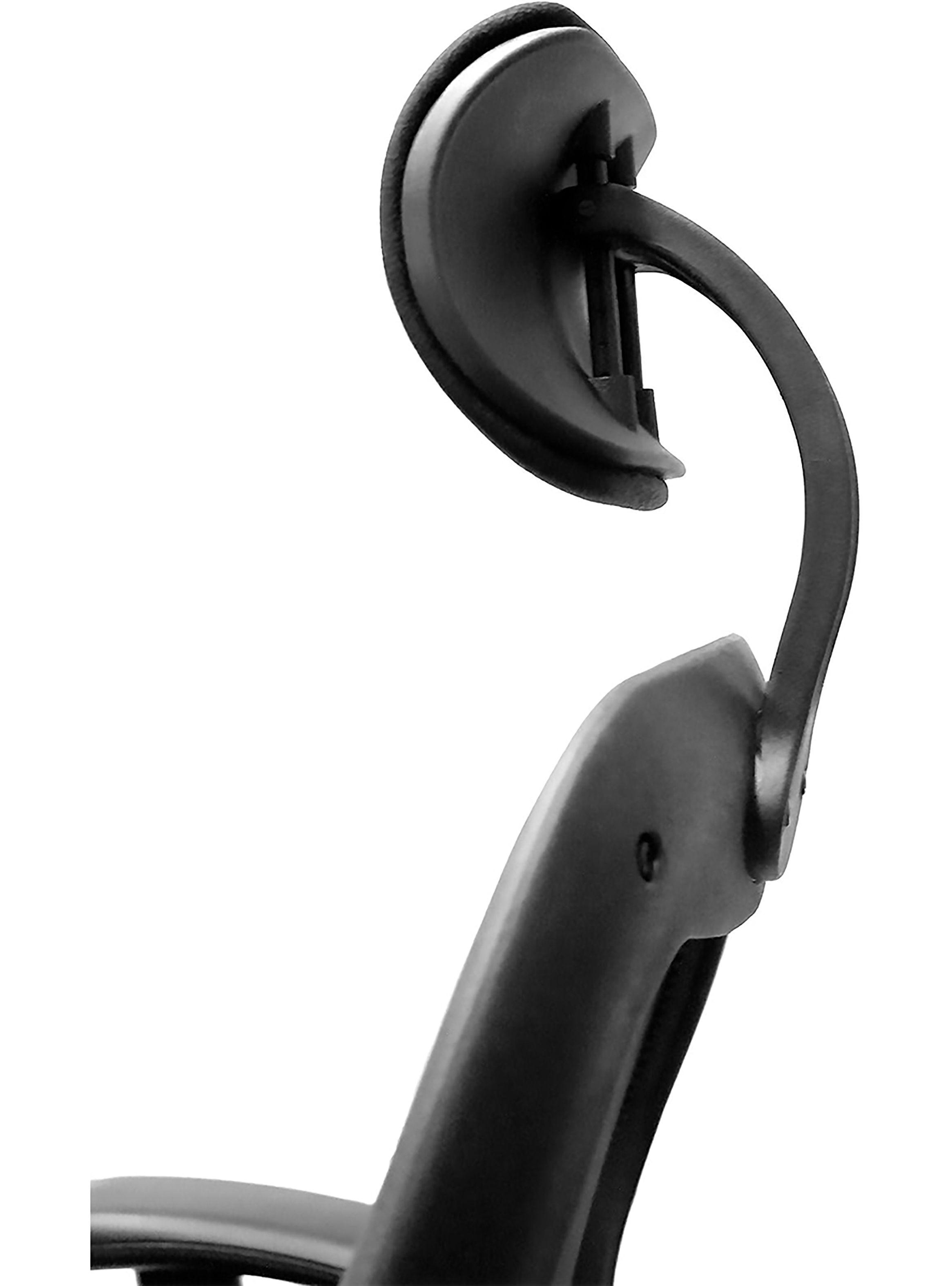 Silla Escritorio Ergonomica Negra con Cabecera y Apoyabrazos-5