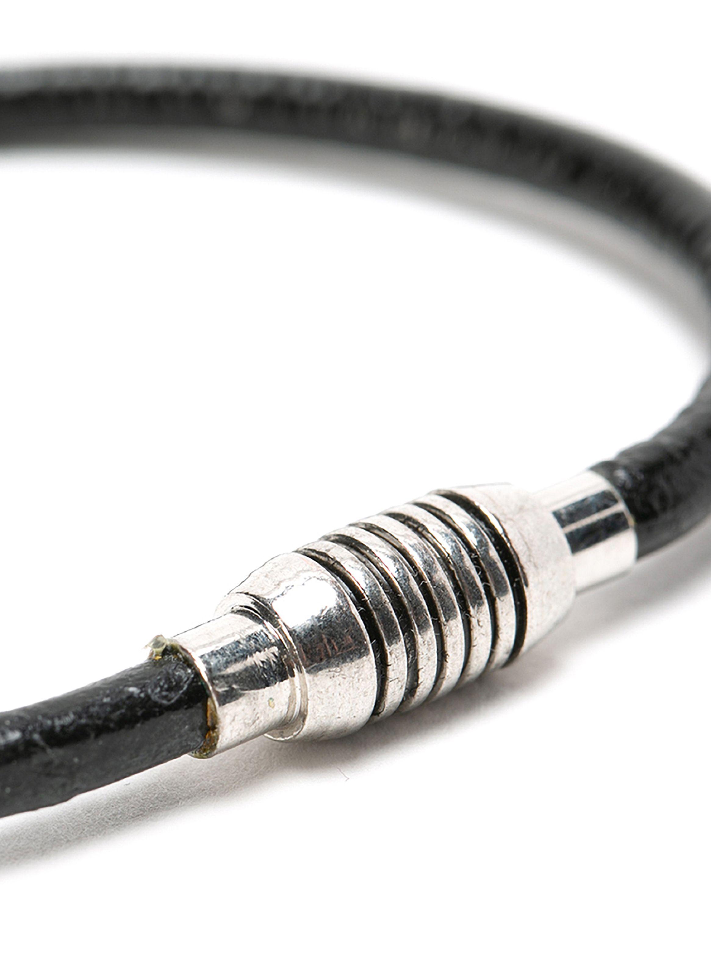 Pulsera De Cuero Negro Broche Imantado Unisex-2