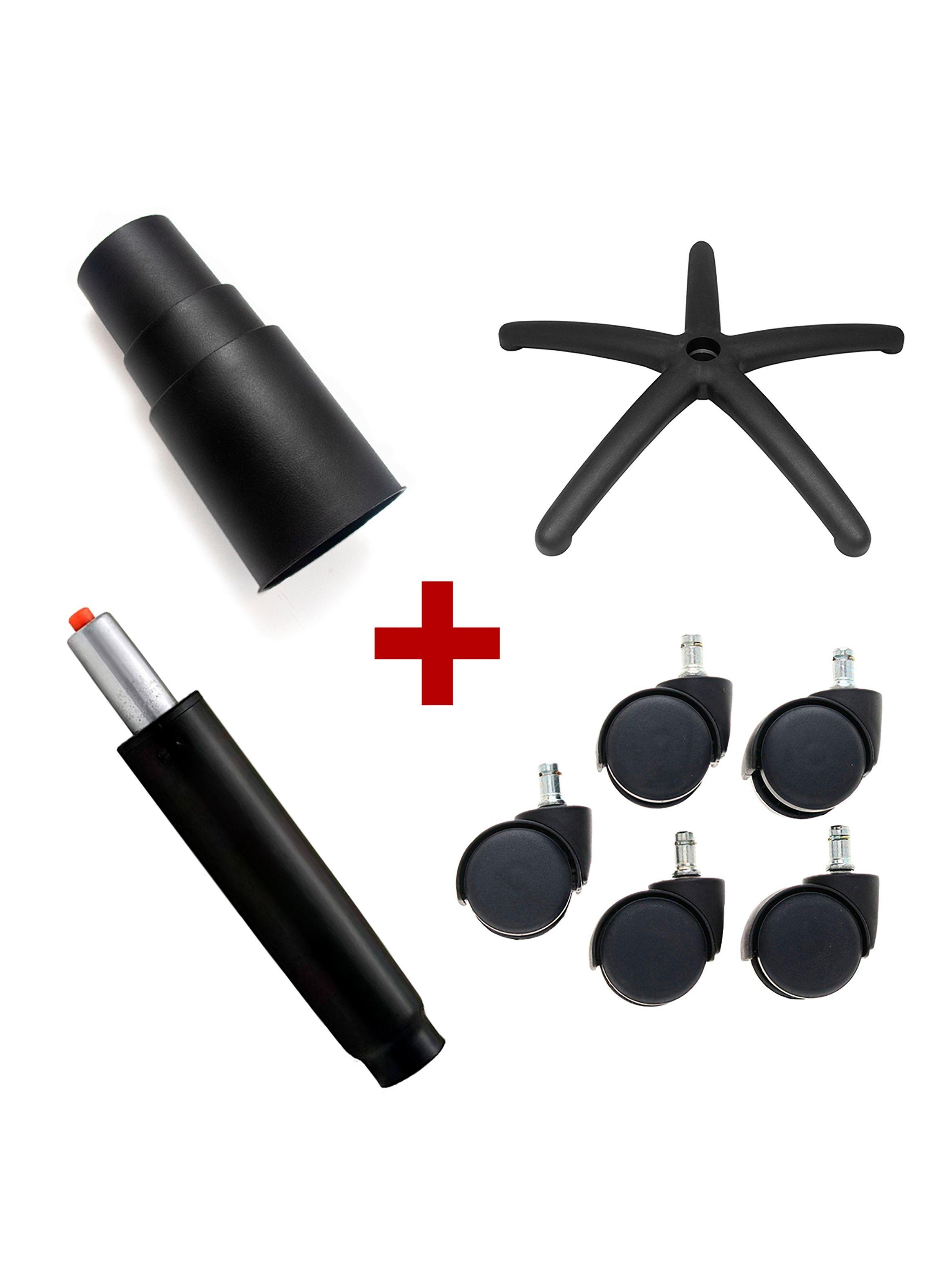 Pack Repuesto Sillas Pistón + Funda + 5 Ruedas + Base Nylon-0