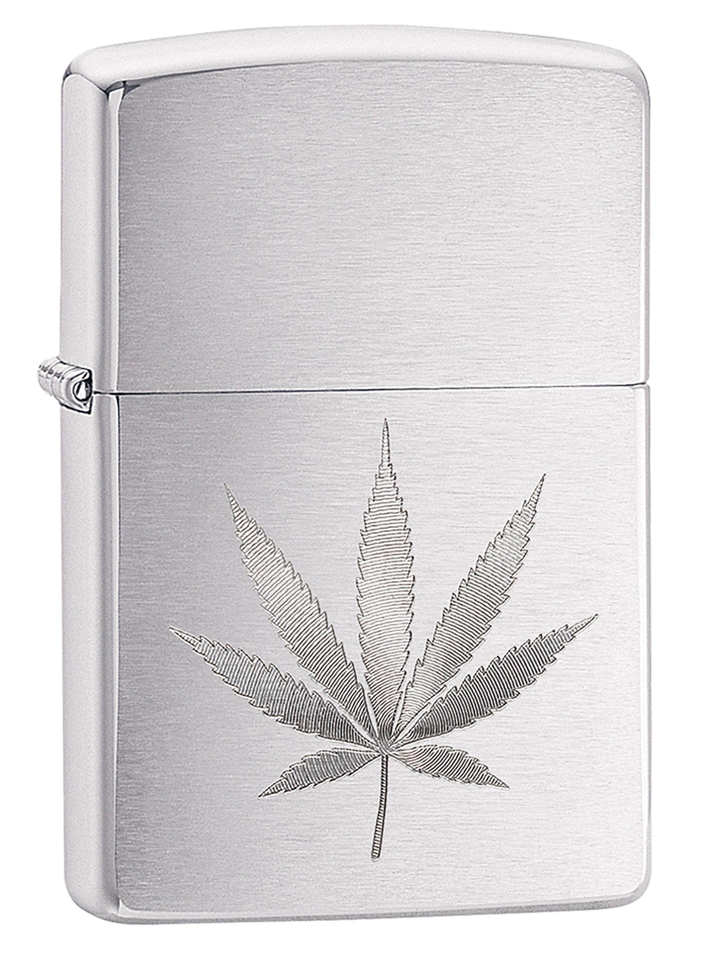 Encendedor Zippo Lighter Chrome Leaf Design Engraved-0