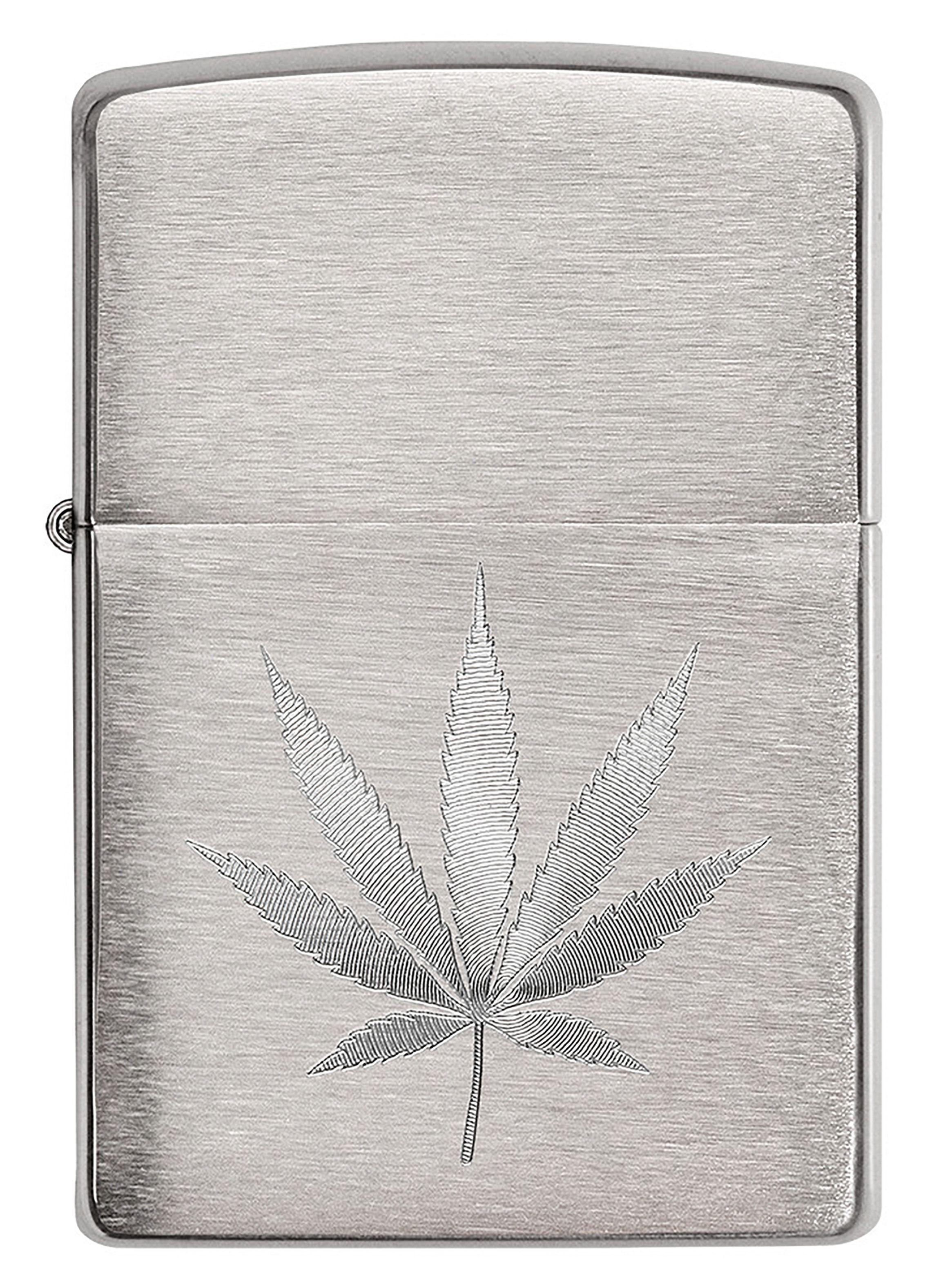 Encendedor Zippo Lighter Chrome Leaf Design Engraved-1