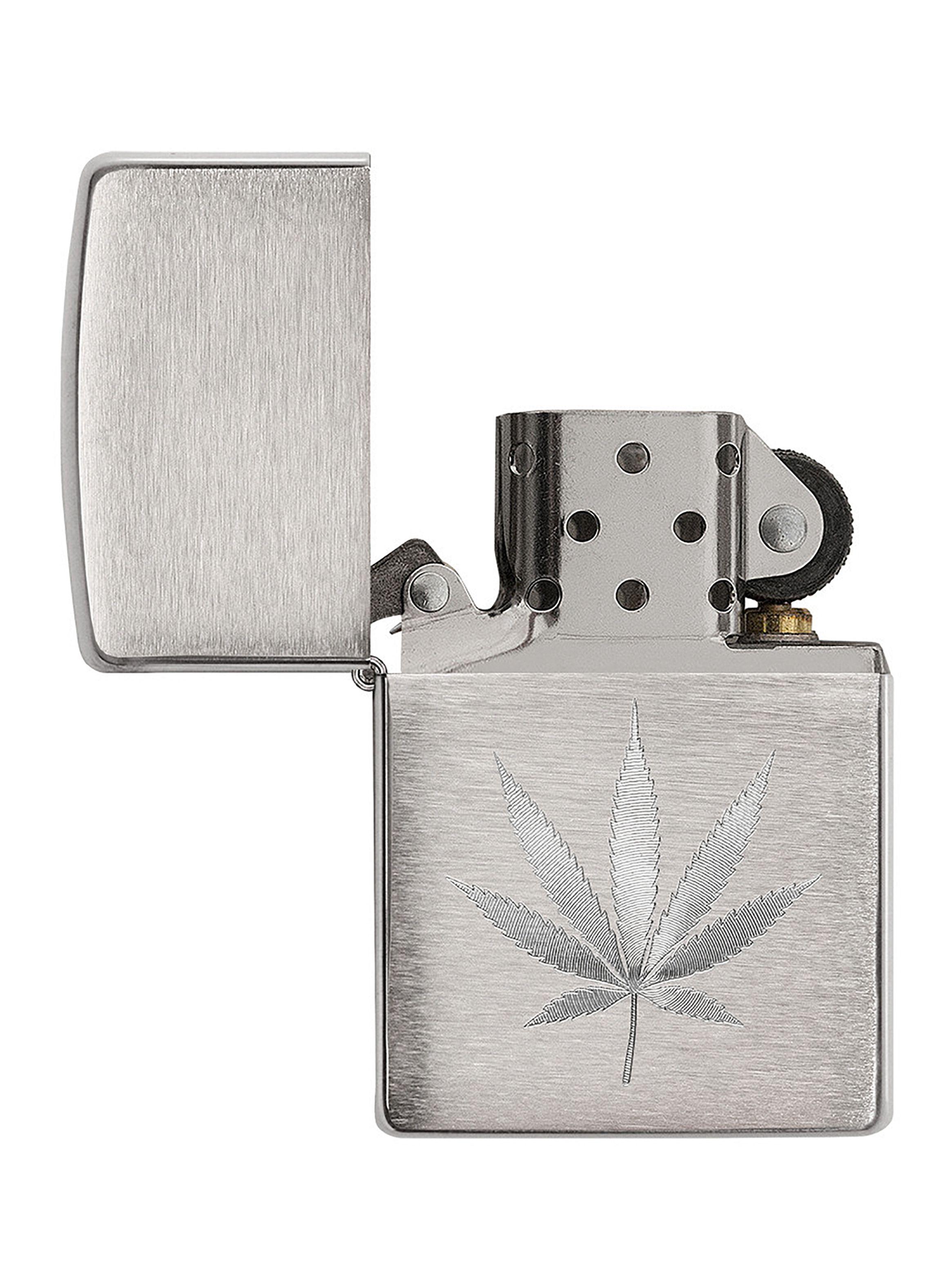 Encendedor Zippo Lighter Chrome Leaf Design Engraved-2