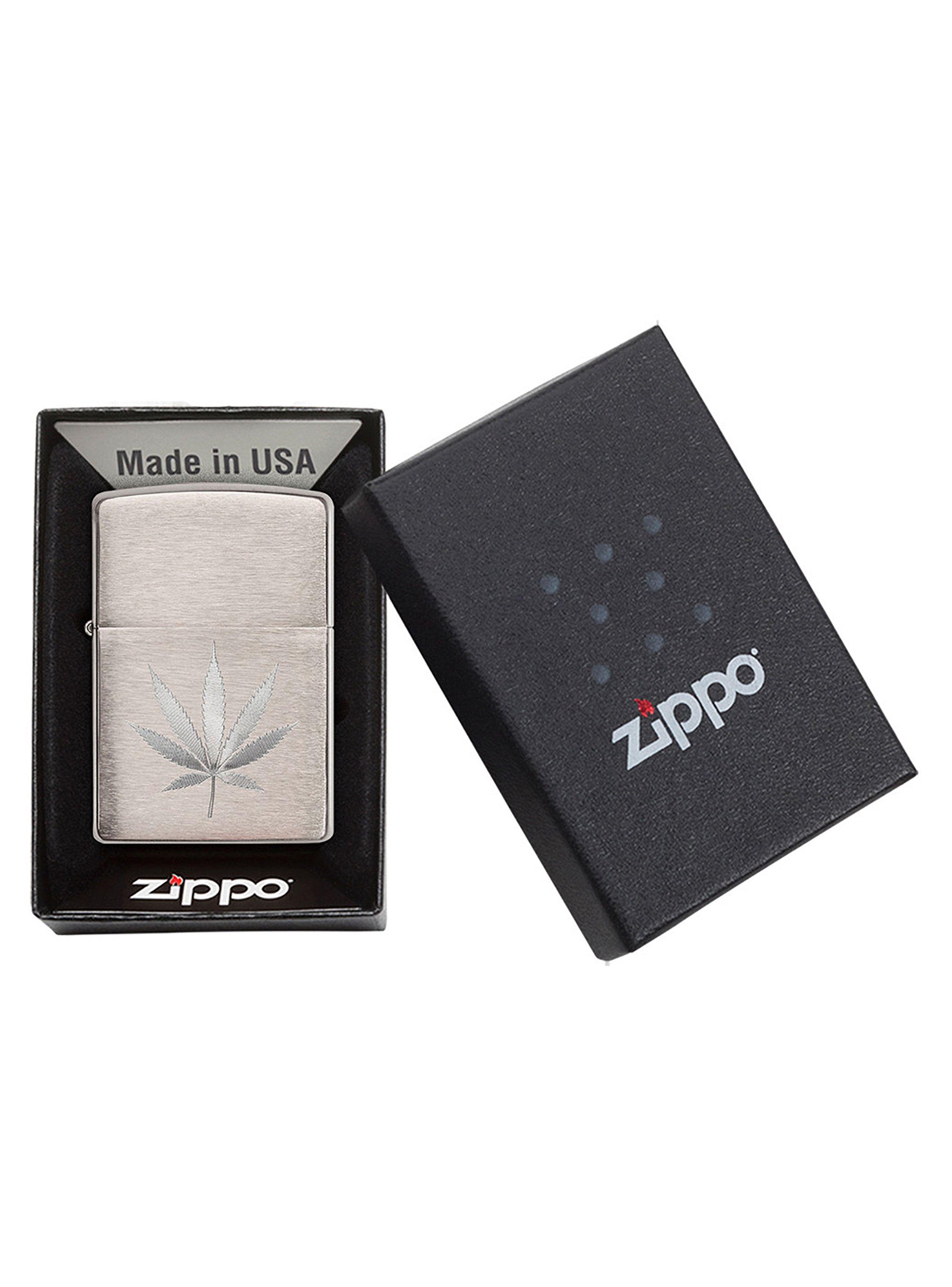 Encendedor Zippo Lighter Chrome Leaf Design Engraved-3