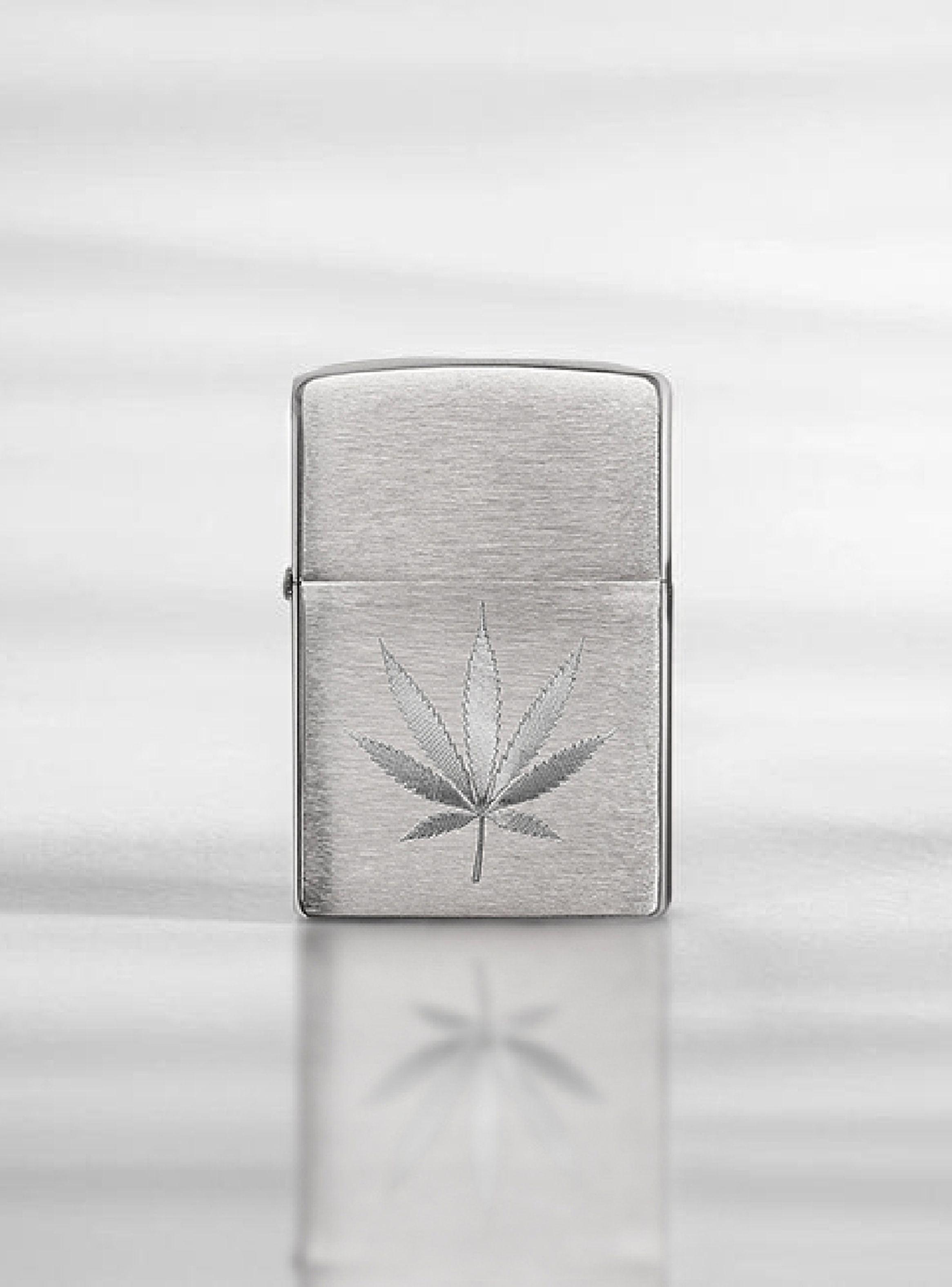 Encendedor Zippo Lighter Chrome Leaf Design Engraved-4