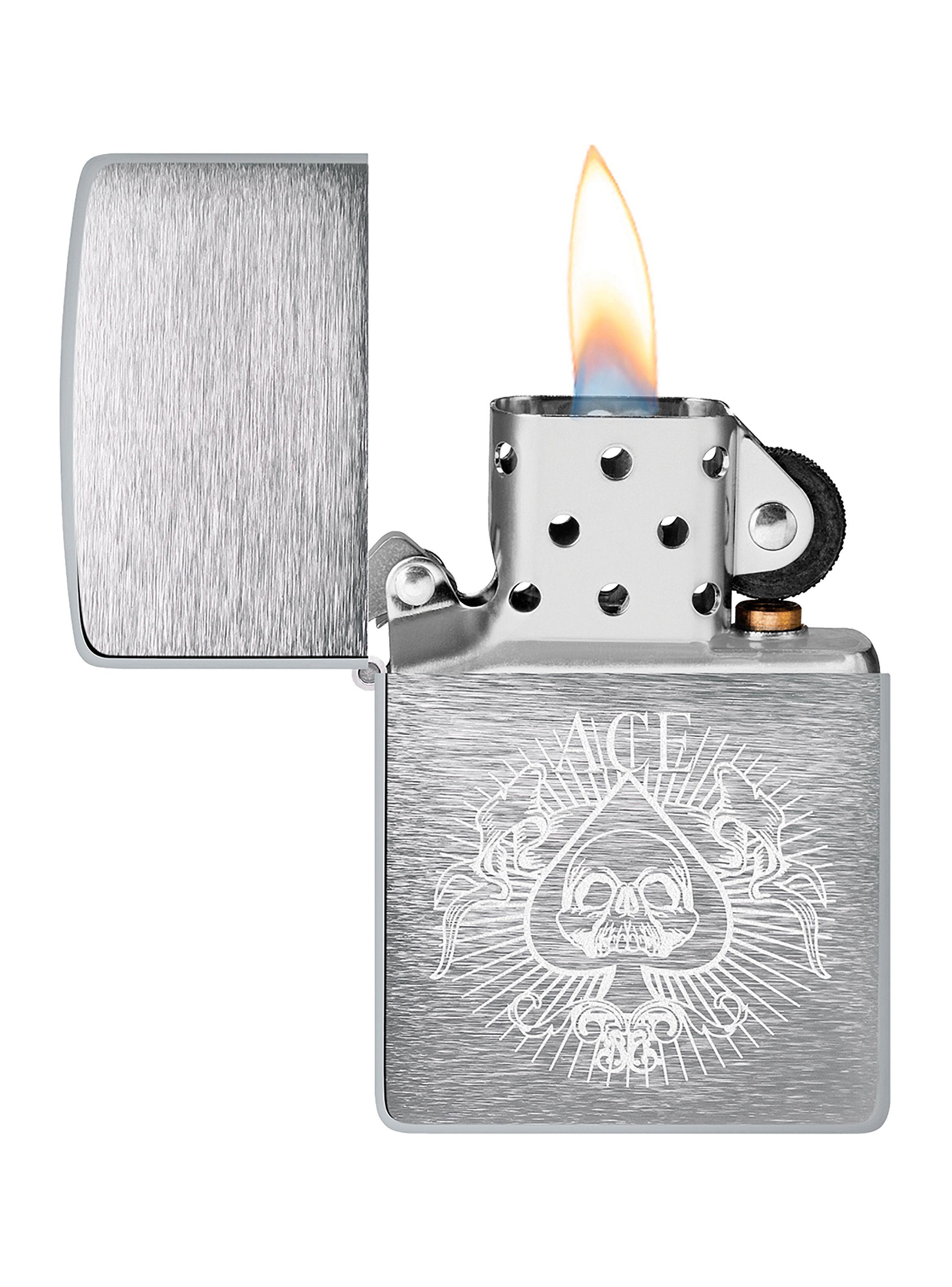 Encendedor Zippo Lighter Spade Skull Design As Calavera-2