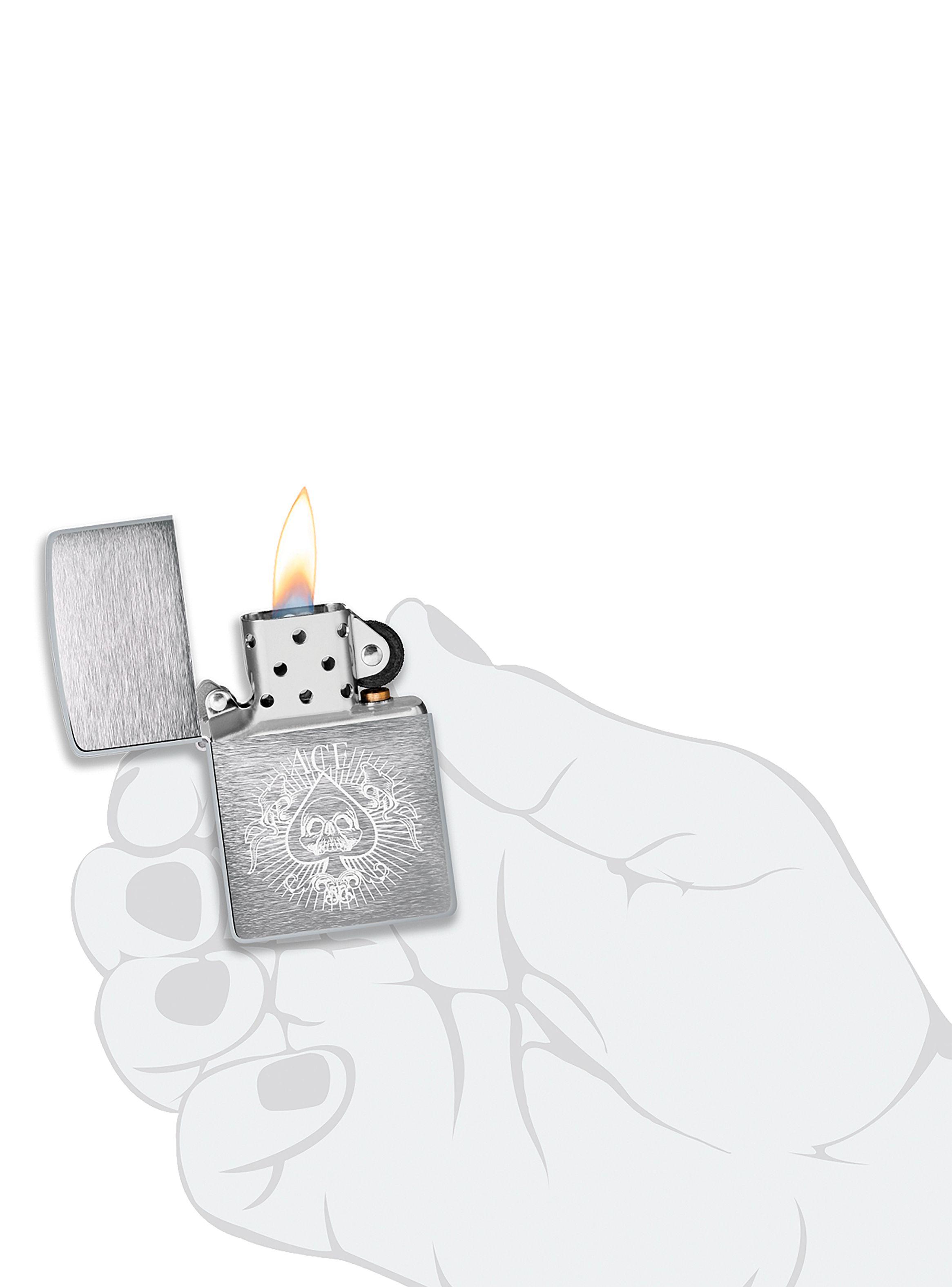 Encendedor Zippo Lighter Spade Skull Design As Calavera-5