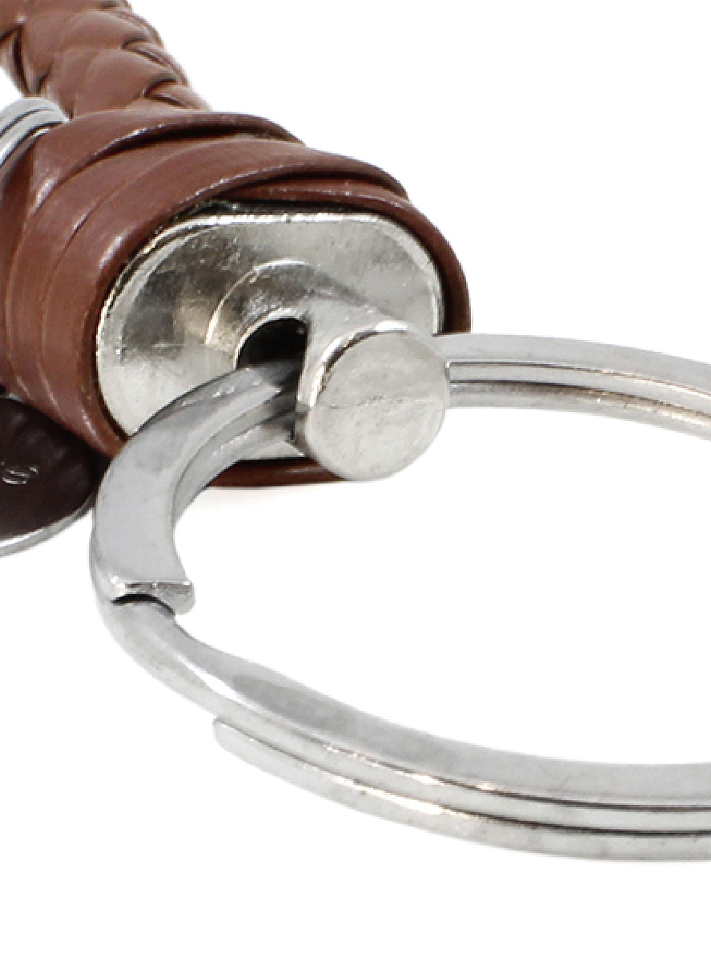 Llavero trenzado en Cuero Color Café-4