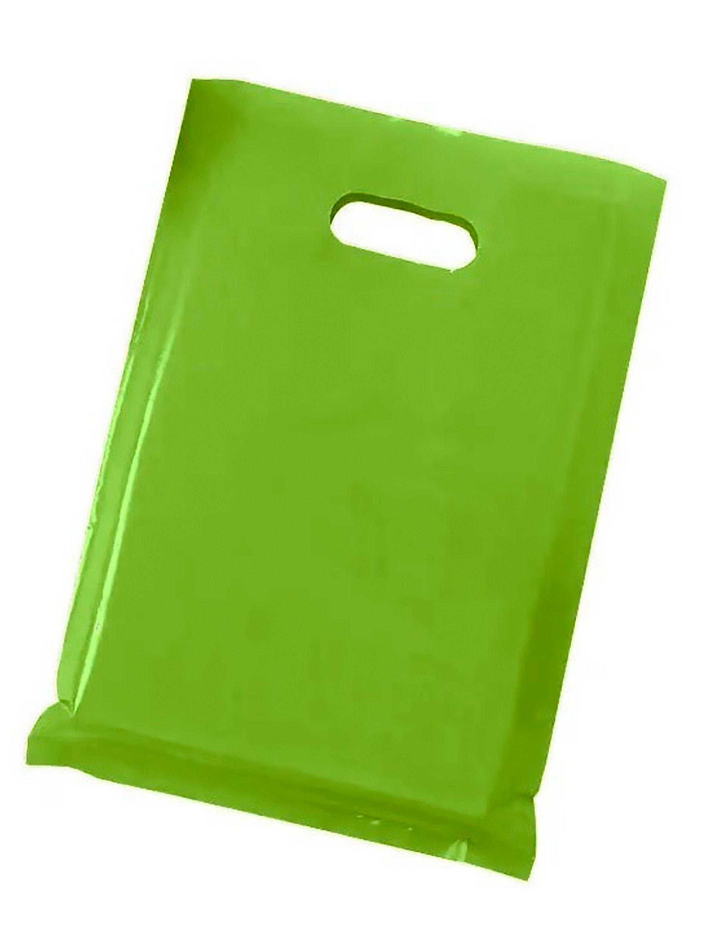 Bolsa Plástica Boutique Troquelada Riñon 40x50 Verde-5