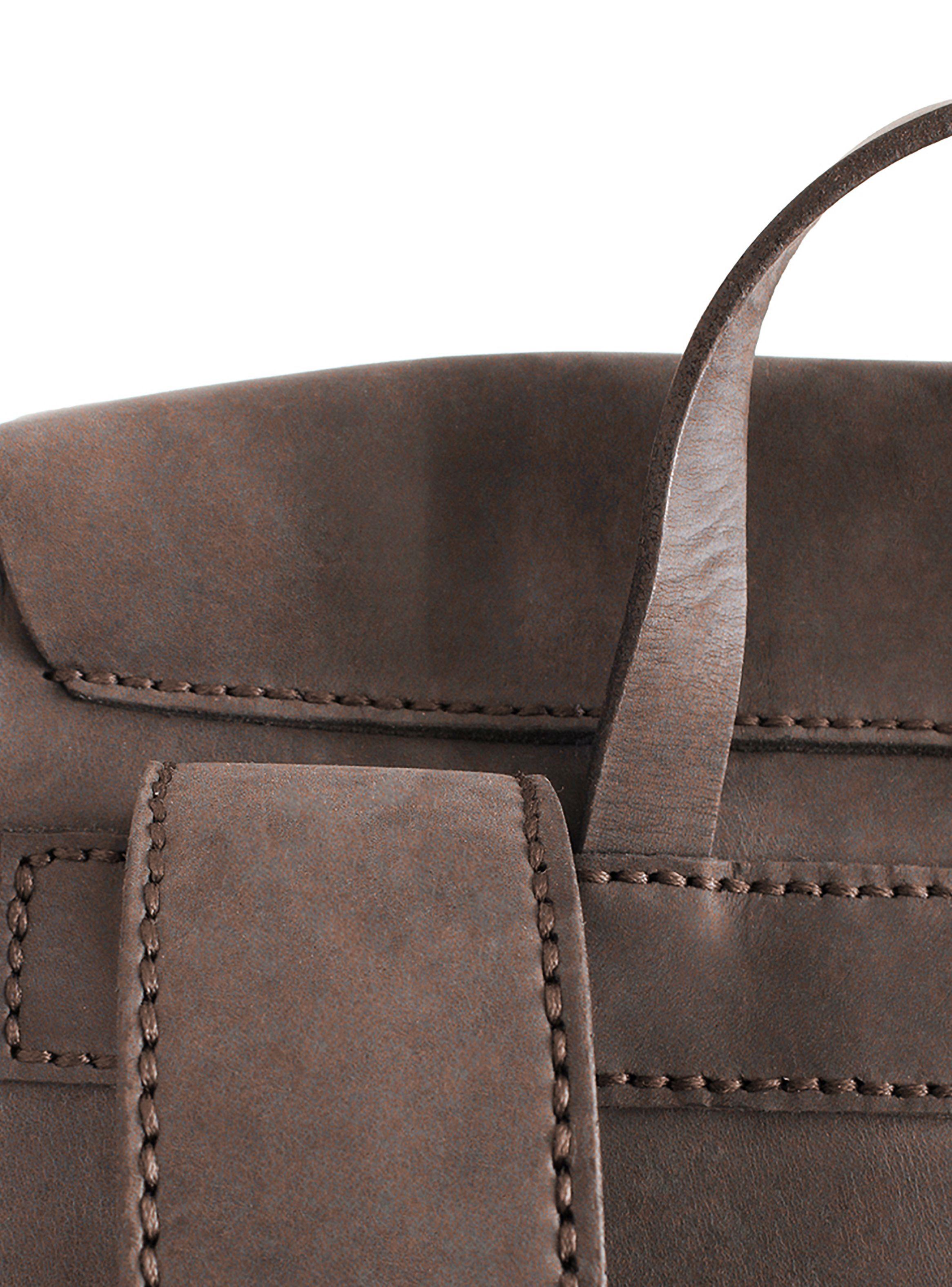 Mochila de Cuero Natural Marrón con Hebillas-6