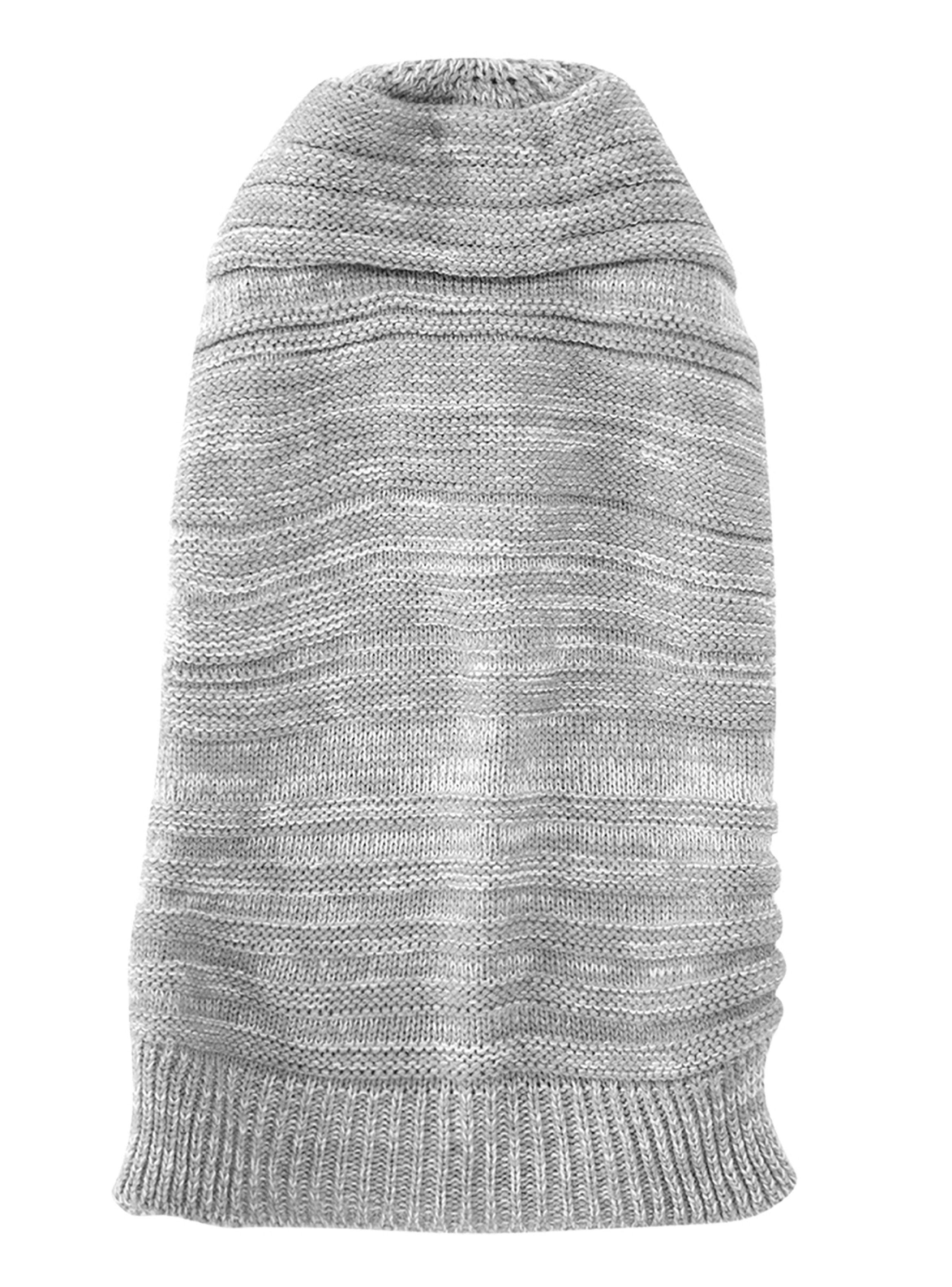 Gorro Tejido en Algodón Moda Unisex Gris con Blanco-1