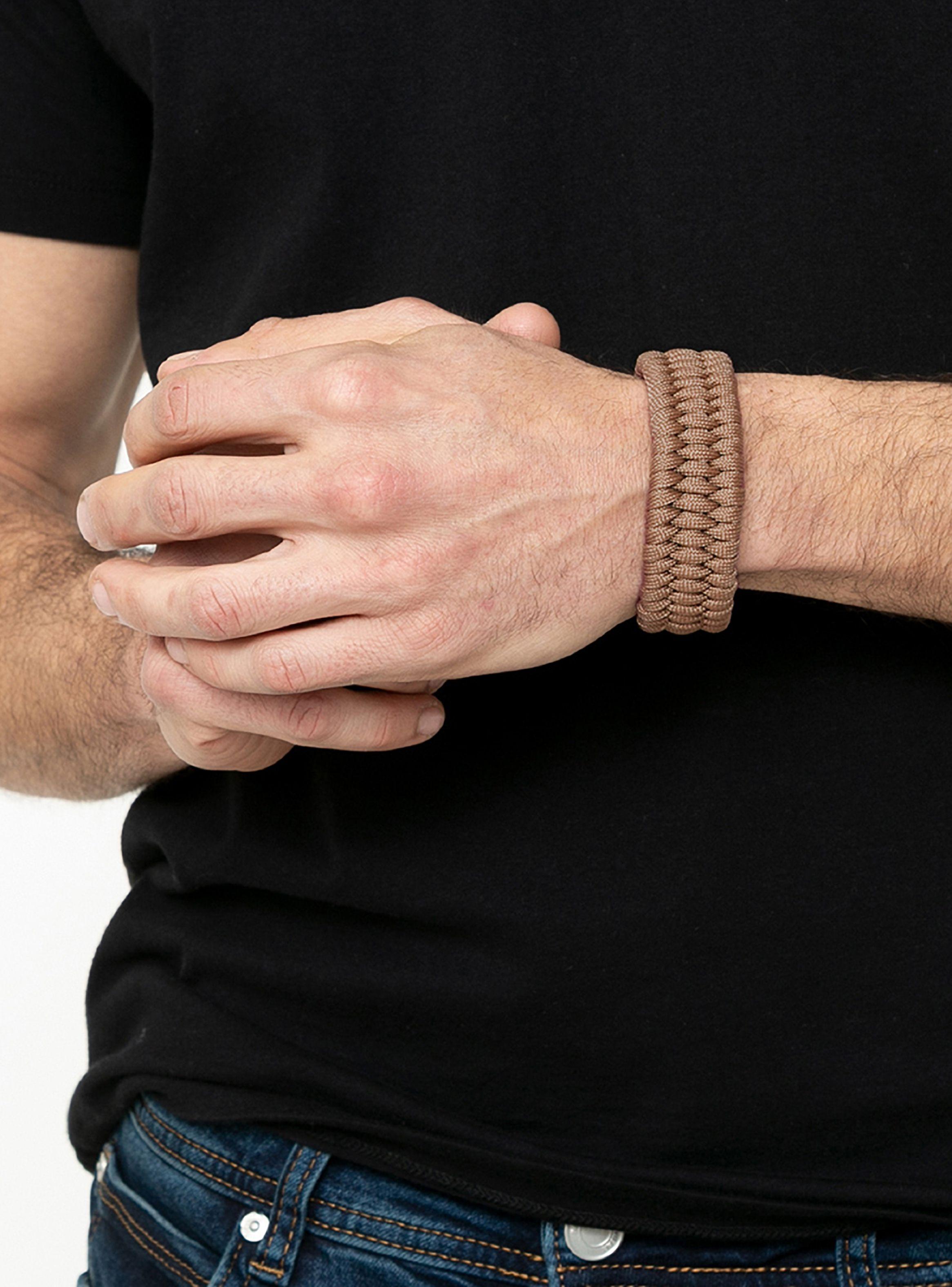Pulsera Brazalete Ajustable Cuerda Café Outdoor-4