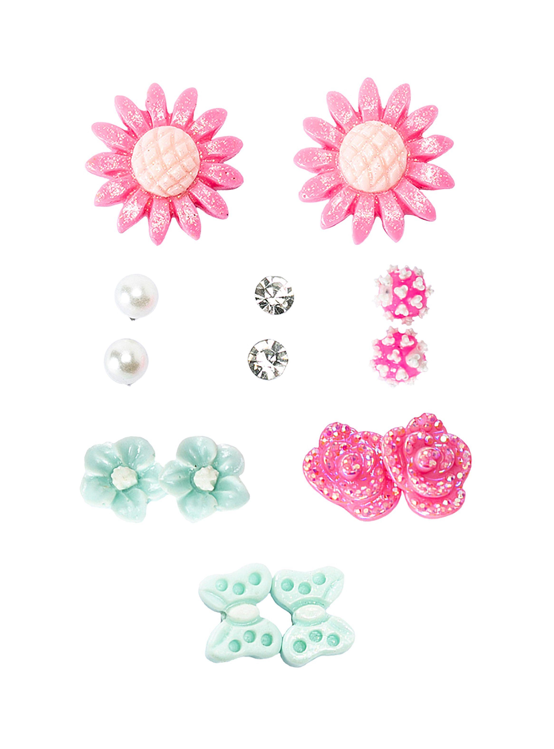 Set de Aretes Niñas Fantasia Flores y Mariposas-0