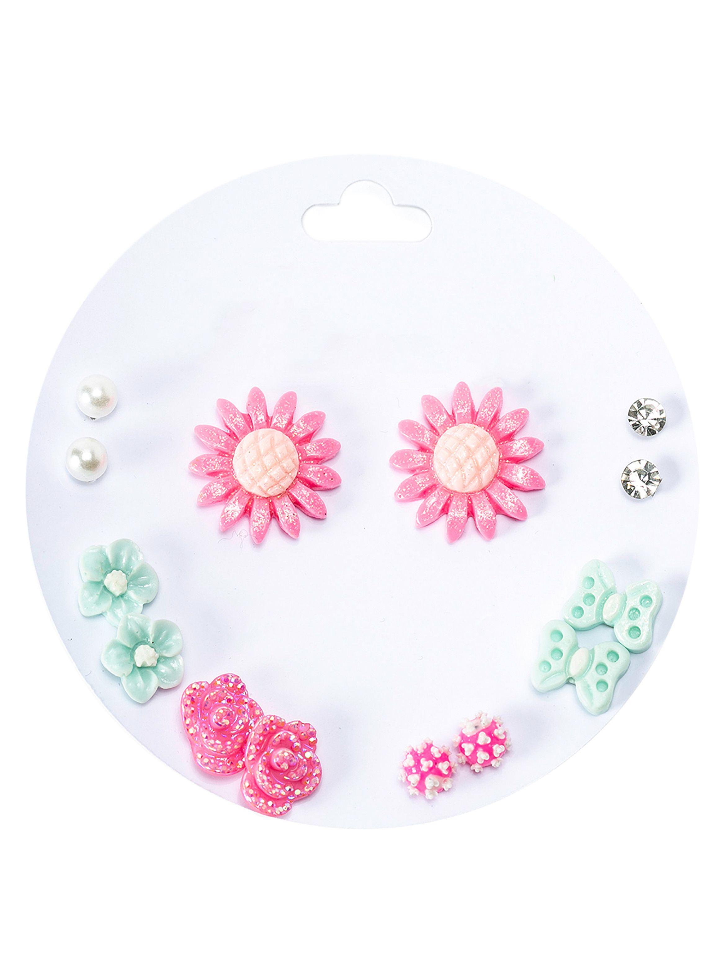 Set de Aretes Niñas Fantasia Flores y Mariposas-1