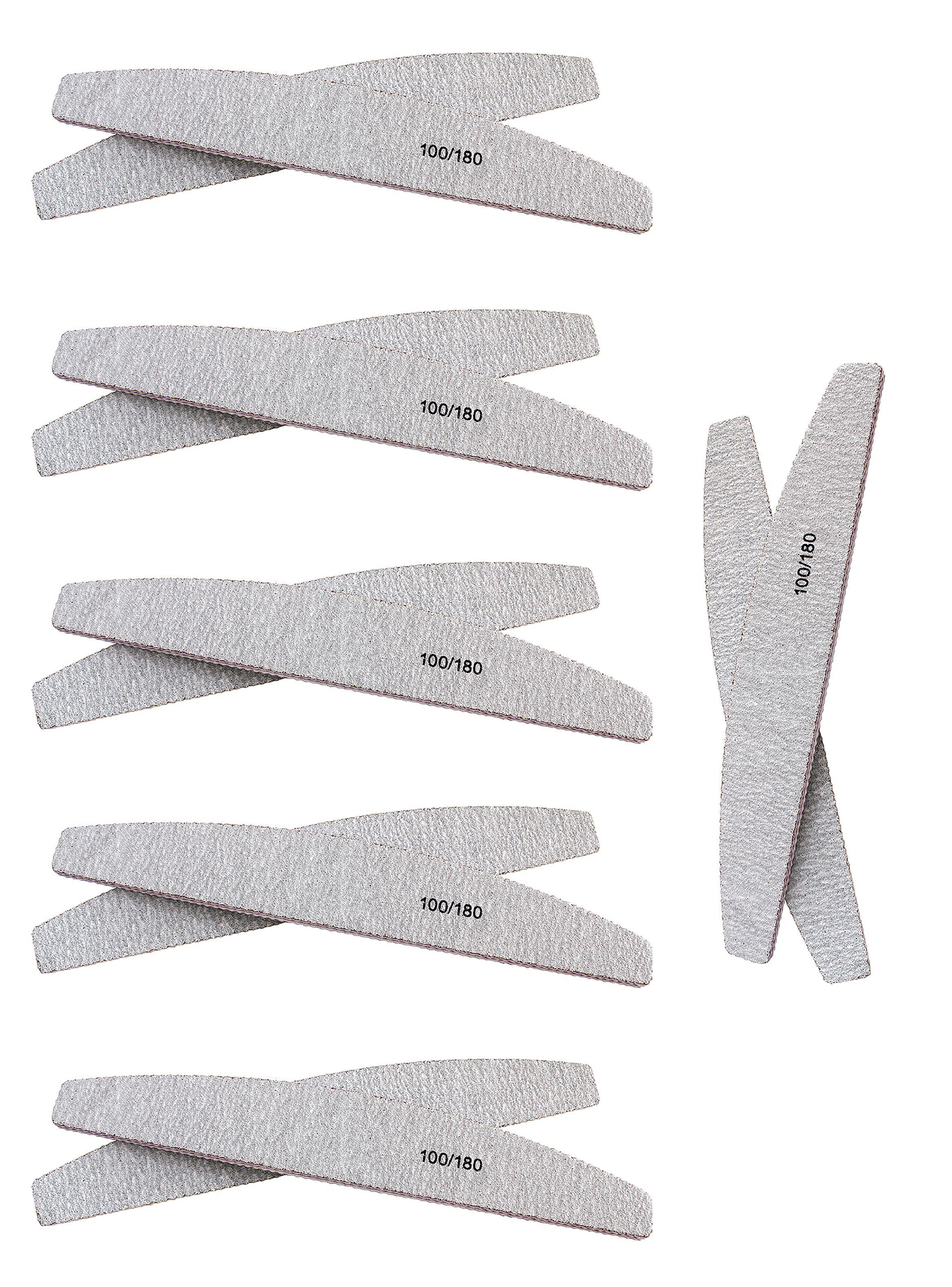 Set de 12 limas media luna gramaje 100/180 para uñas-0