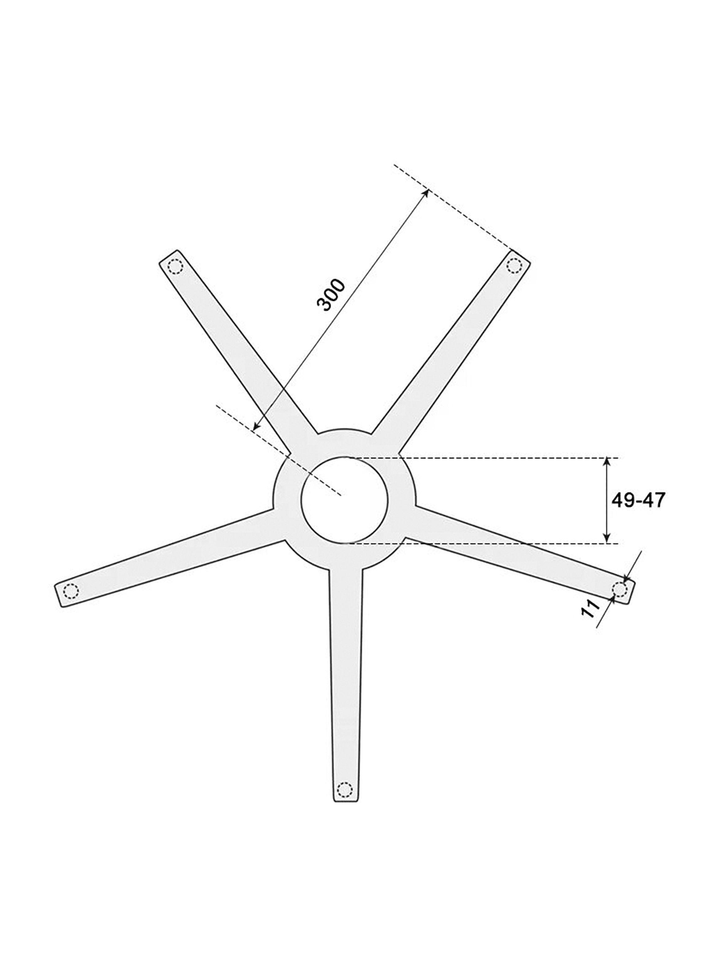 Base para Silla Tipo Estrella Universal Acero Cromado 600 mm-4