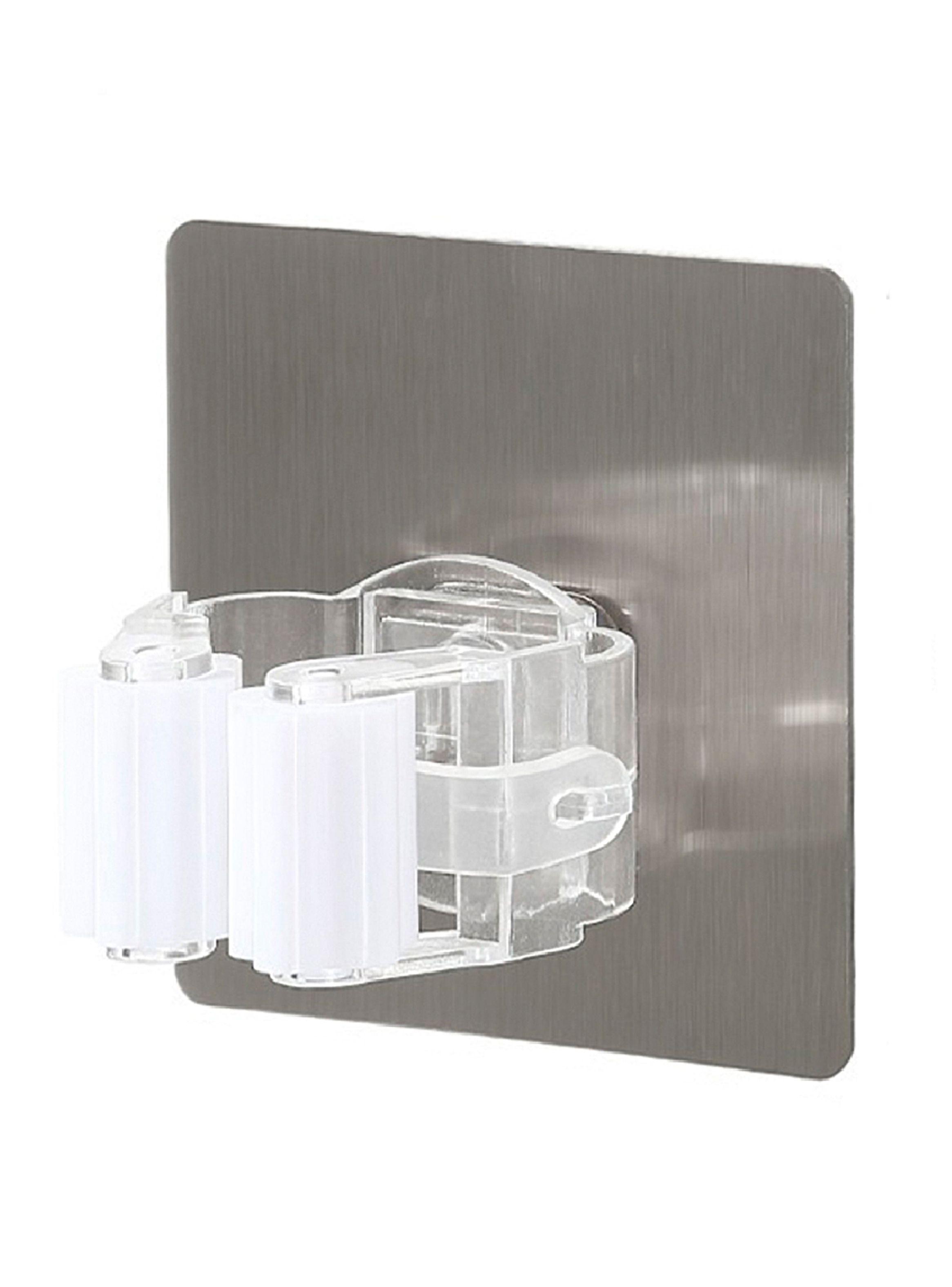 Gancho Porta Escobas Colgador Soporte Blanco con Adhesivo Unidad-0