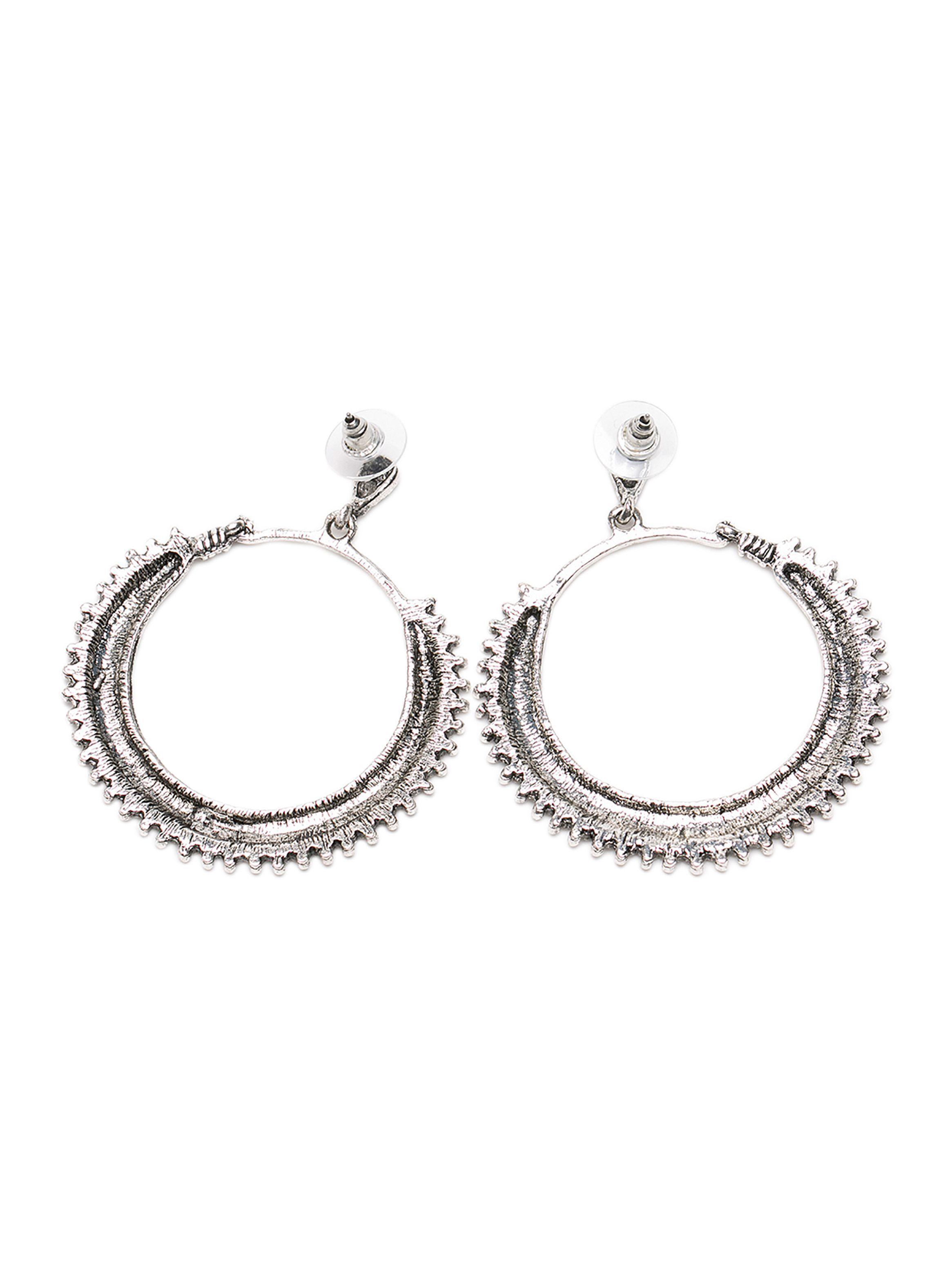 Aros Argolla Mujer Acero Boho Plateados-1