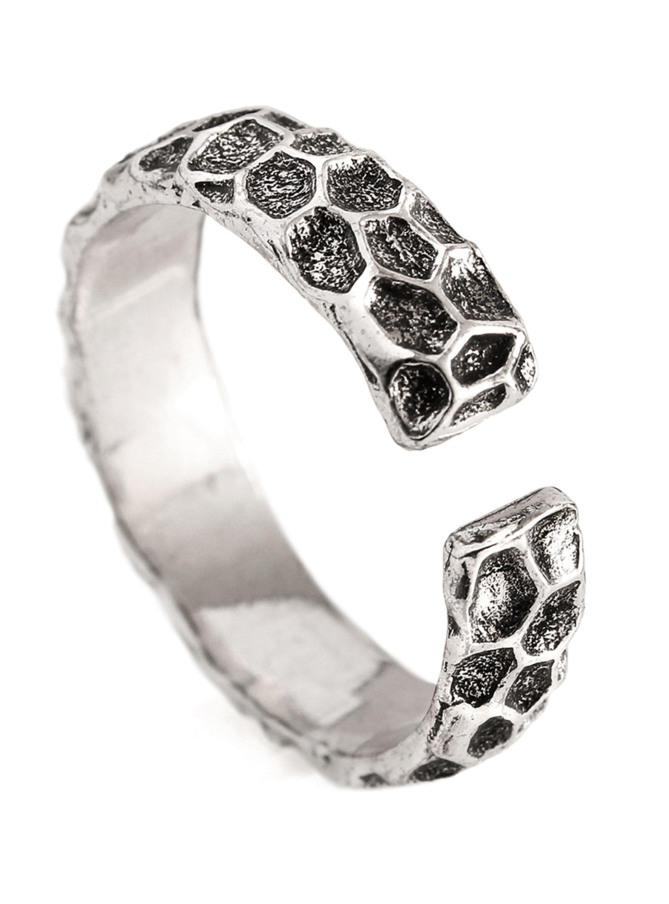 Anillo de Hombre Ajustable con Textura Piedra Negro Envejecido-3