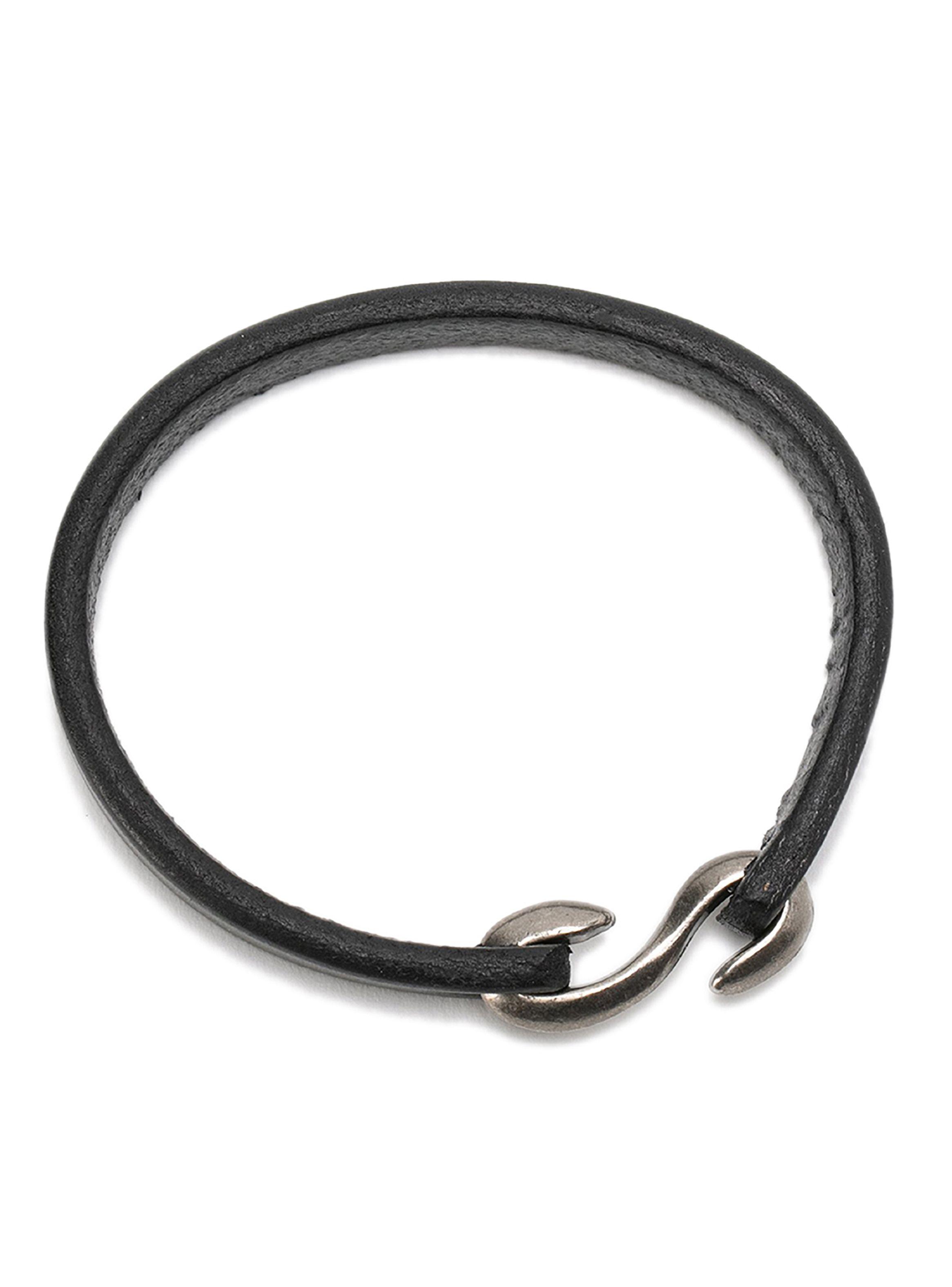 Pulsera Cuero Lisa Negra-1